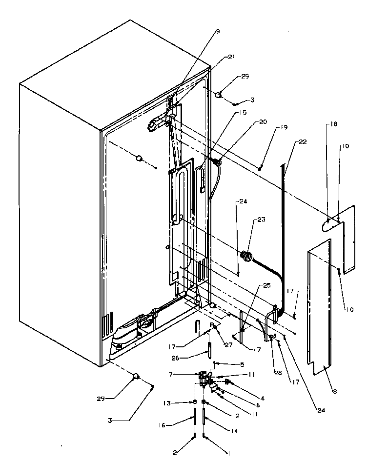 Amana SQD25N2L-P1181317WL cabinet back diagram