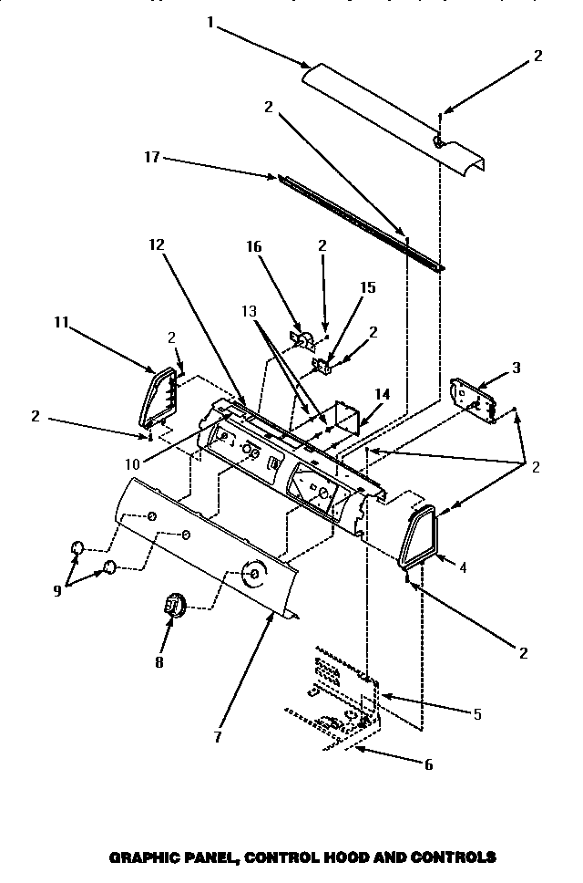 Amana LEM547L-P1176706WL graphic panel, control hood & controls diagram