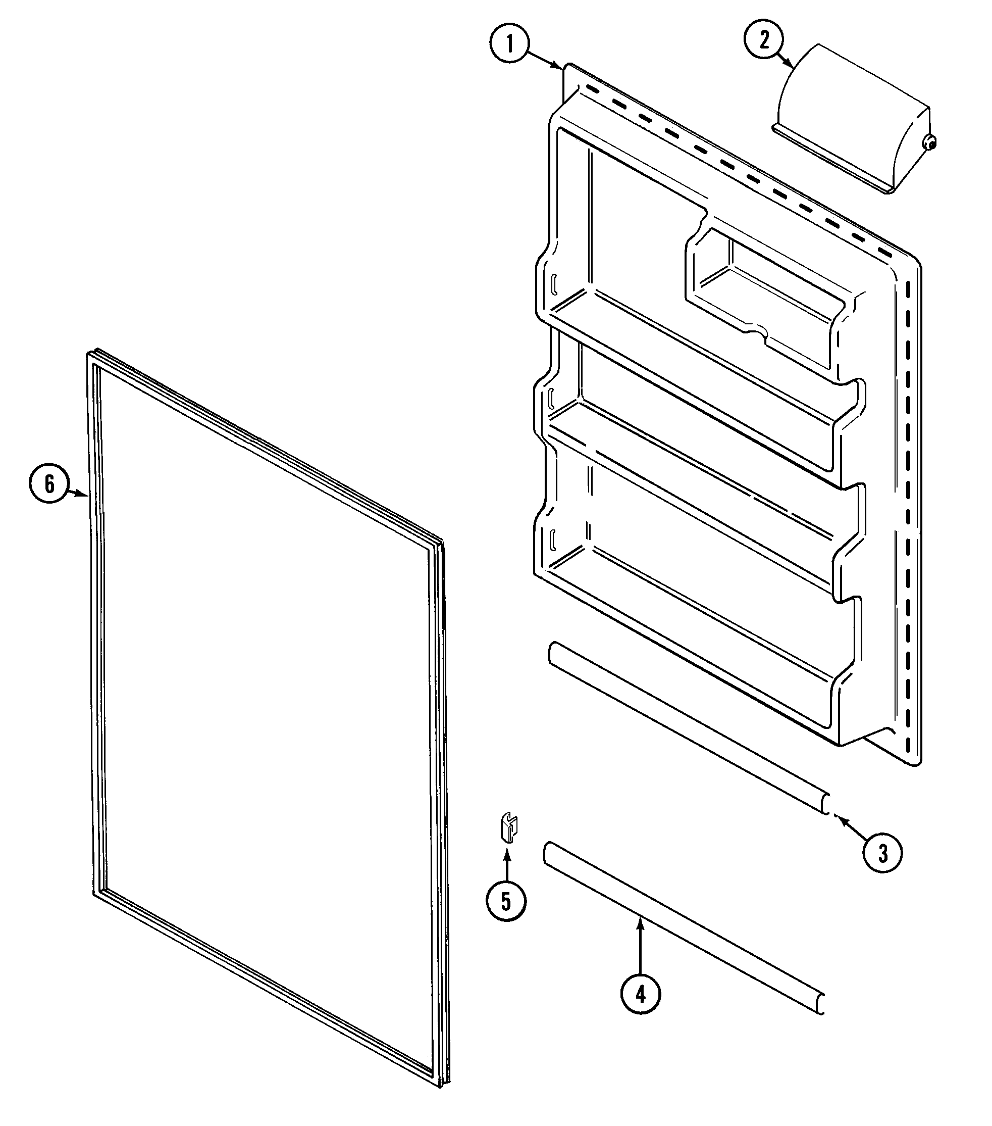 Crosley CT21G6W fresh food inner door diagram