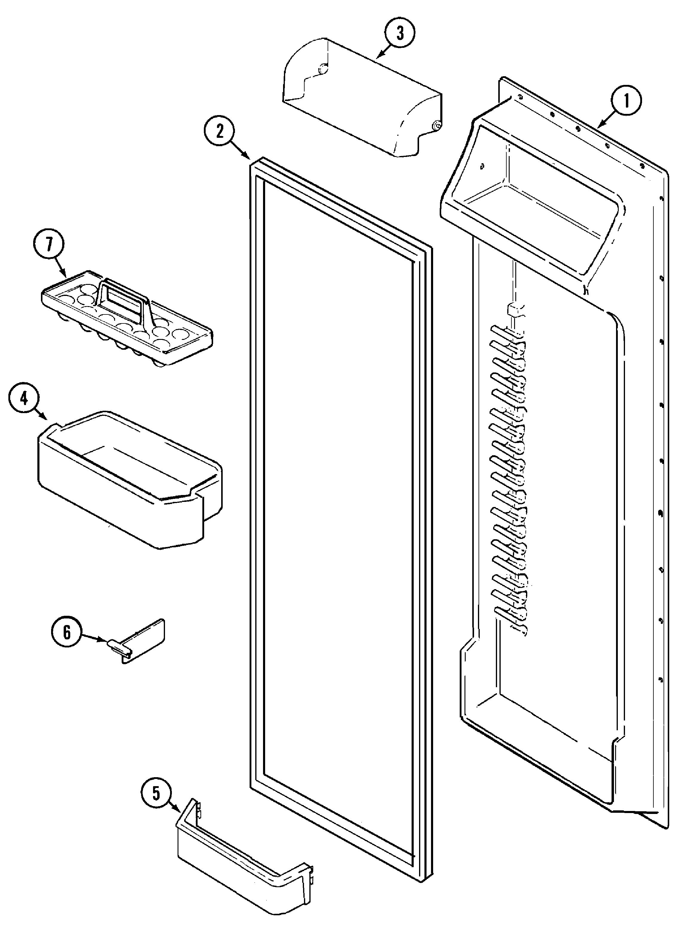Amana ARS2760BW fresh food inner door diagram