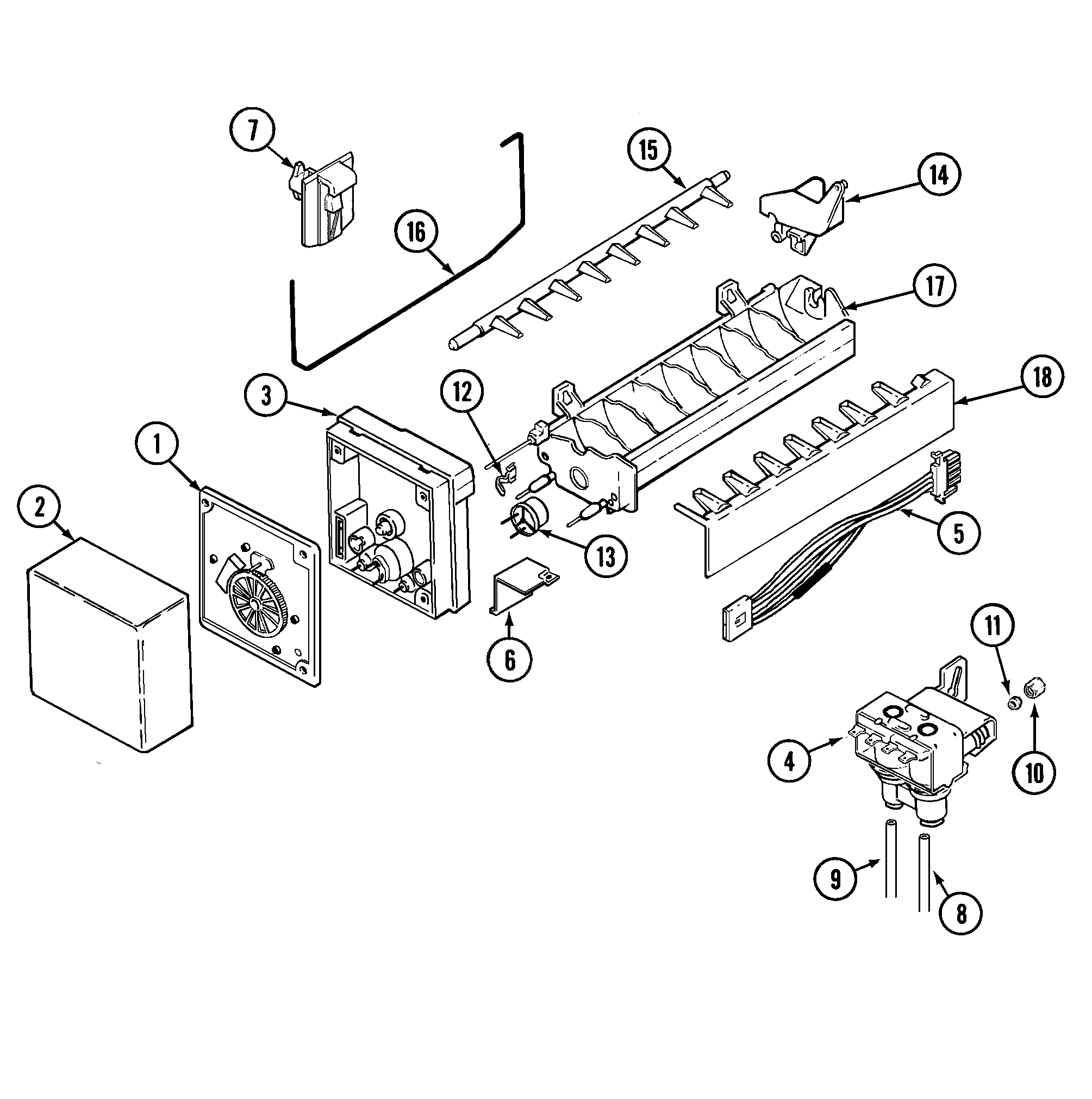 Amana ARS2760BW ice maker diagram