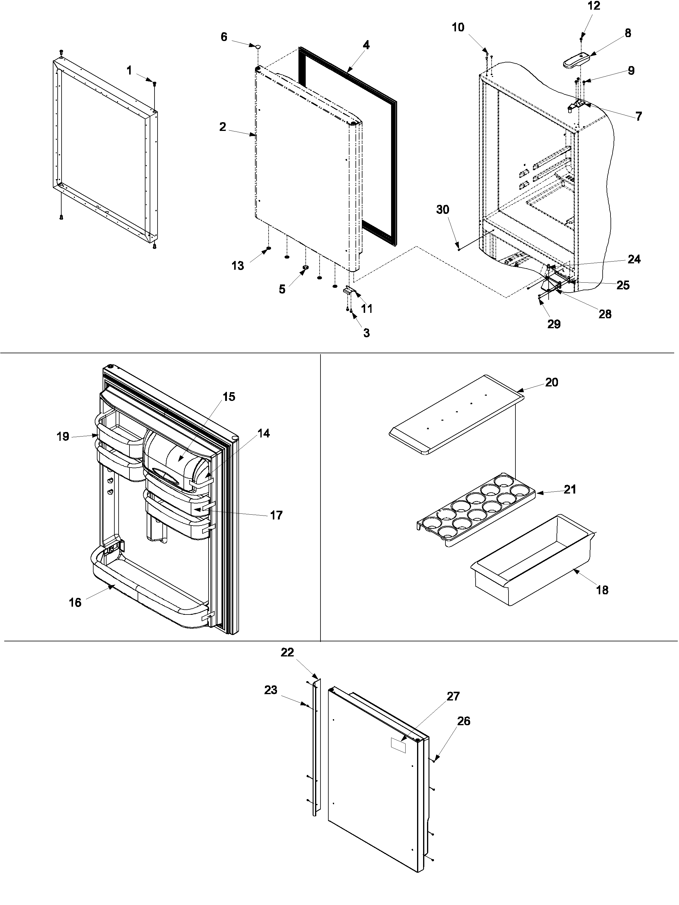 Kenmore 59672952200 refrigerator door diagram