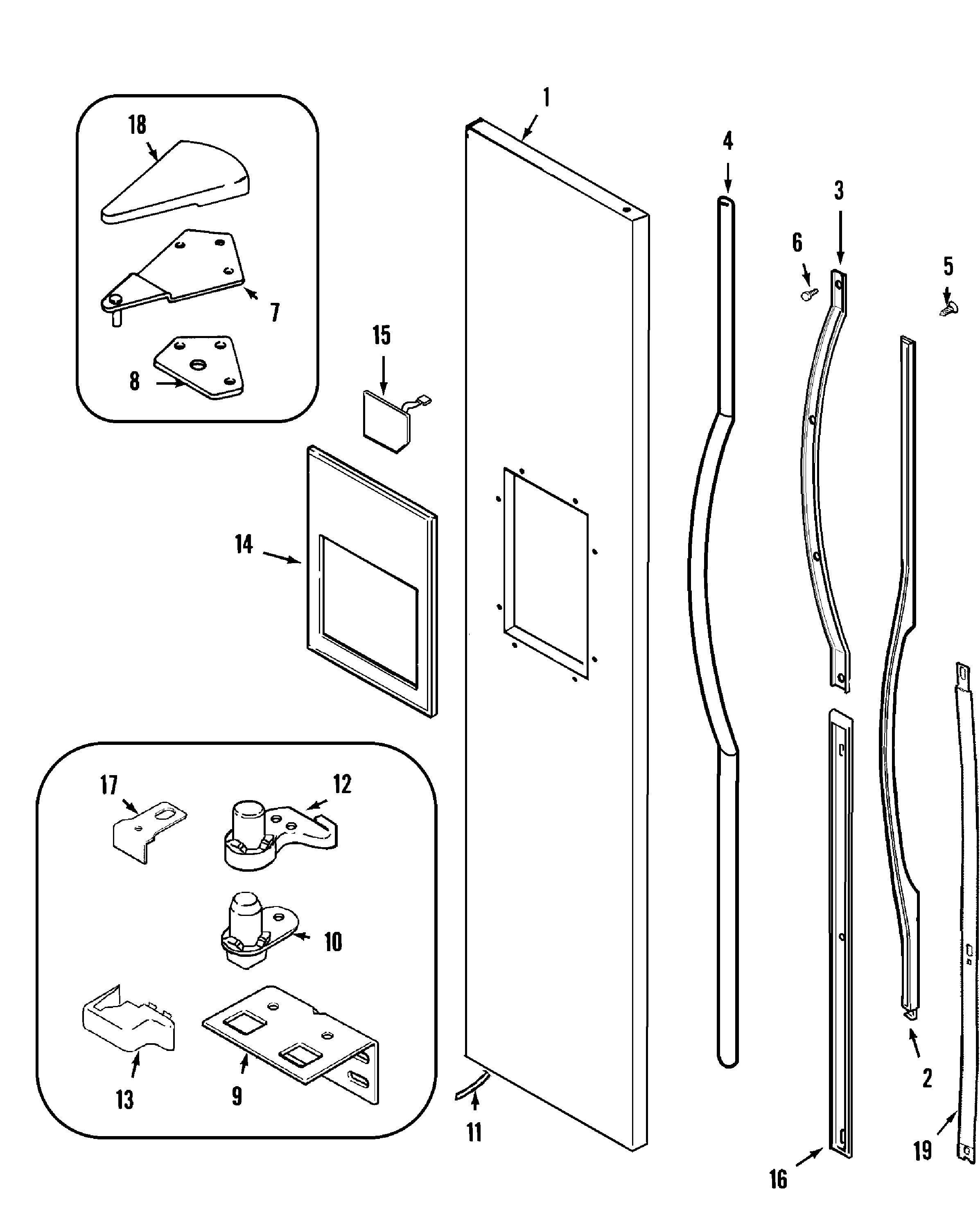 Maytag GS2728GEHB freezer outer door diagram