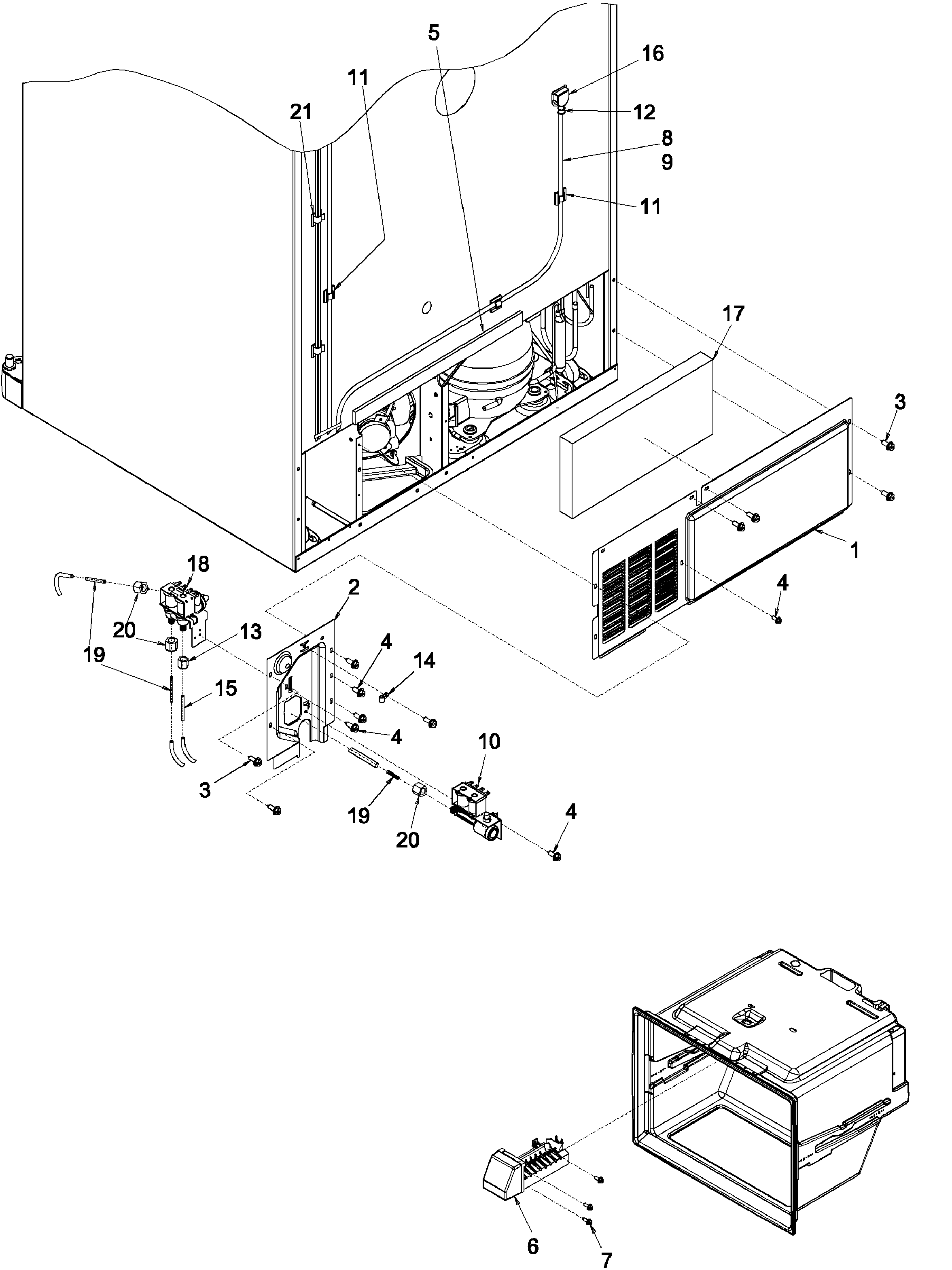Amana ARB2557CC-PARB2557CC0 cabinet back diagram