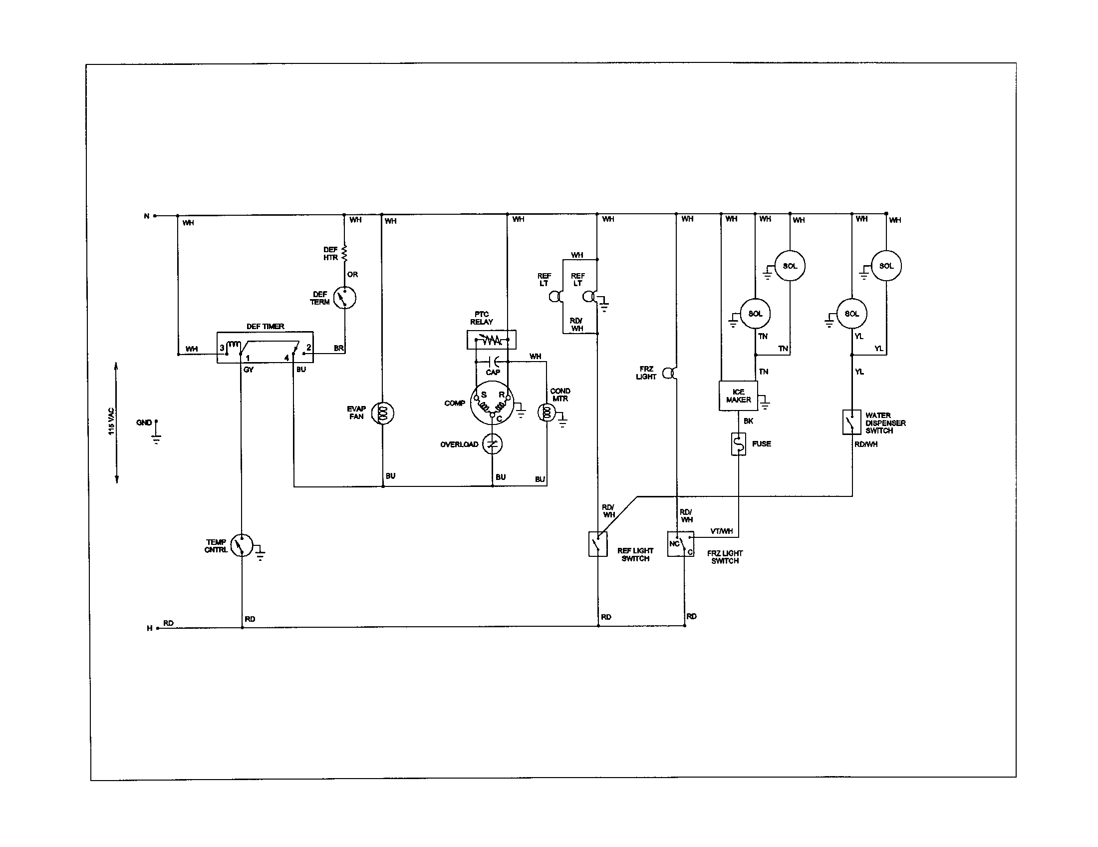 Amana ARB2557CC-PARB2557CC0 wiring information diagram