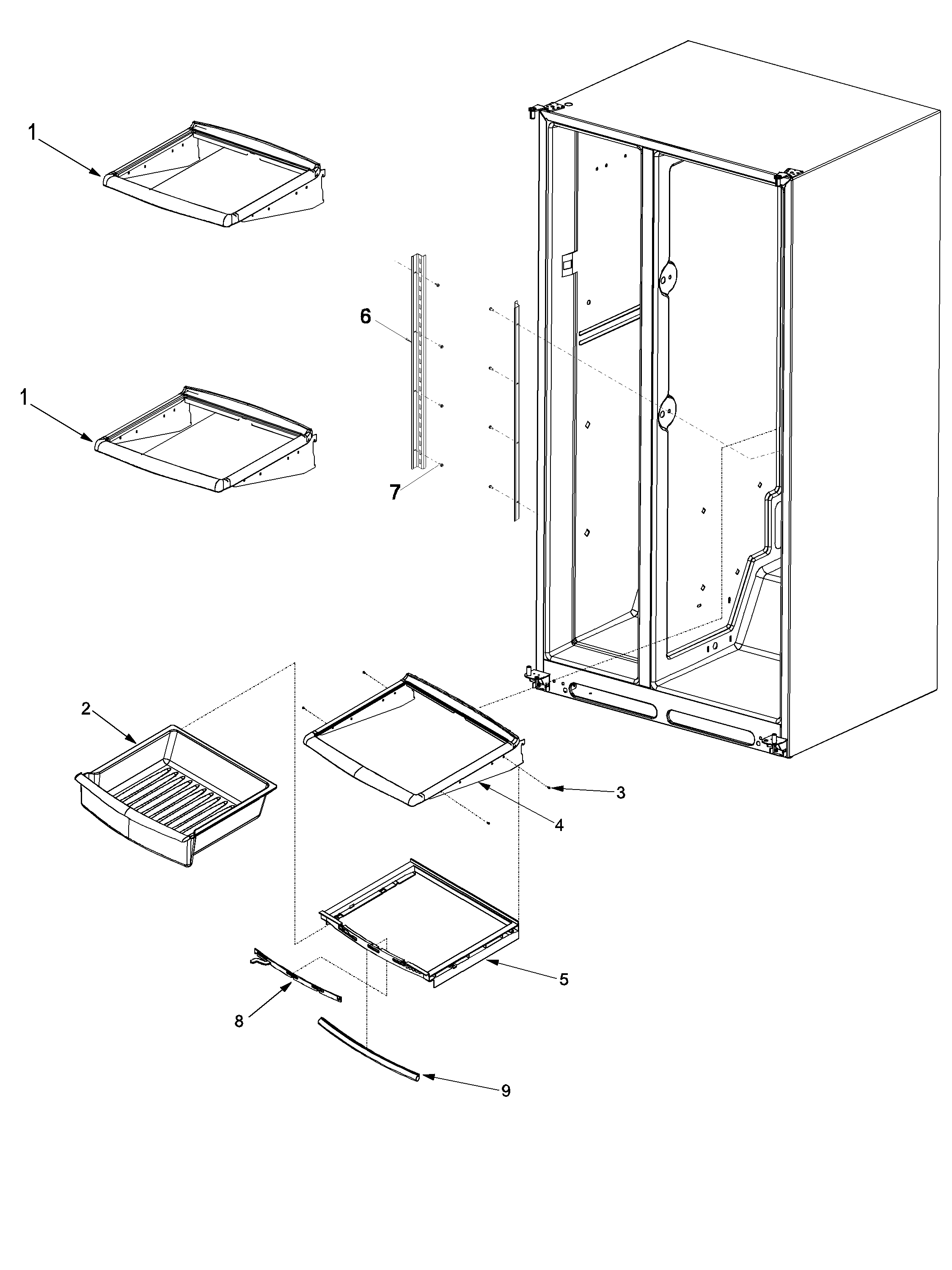 Kenmore 59653469301 deli and ref shelf diagram