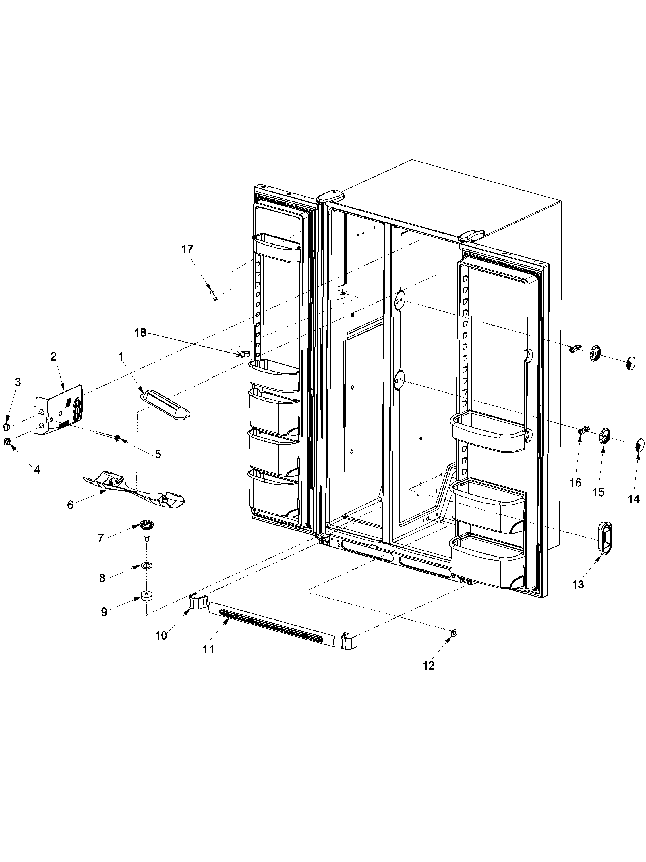 Kenmore 59653469301 light covers and toe grille diagram