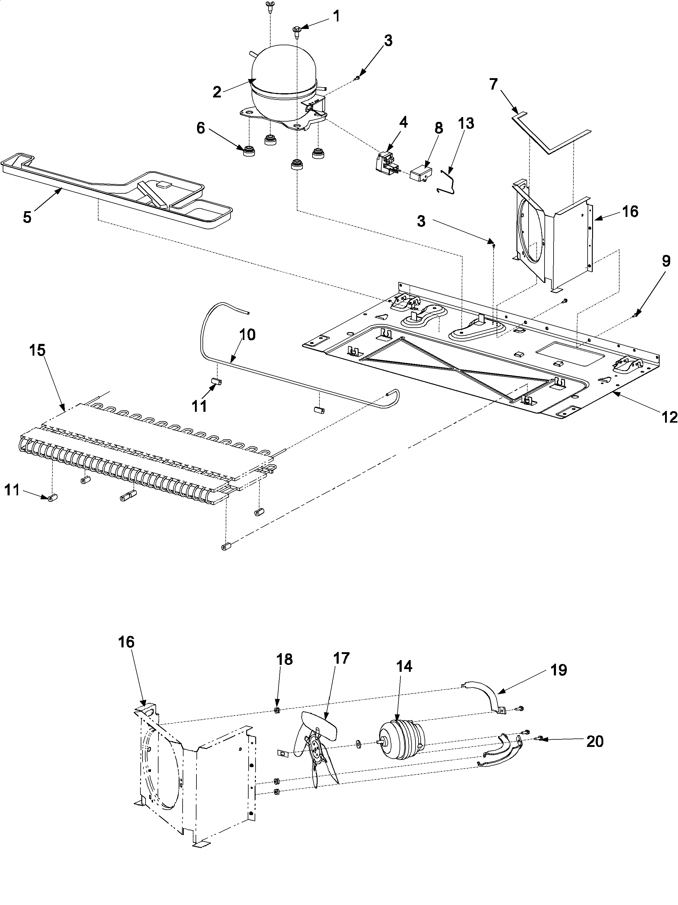 Maytag PSD243LGRW compressor diagram