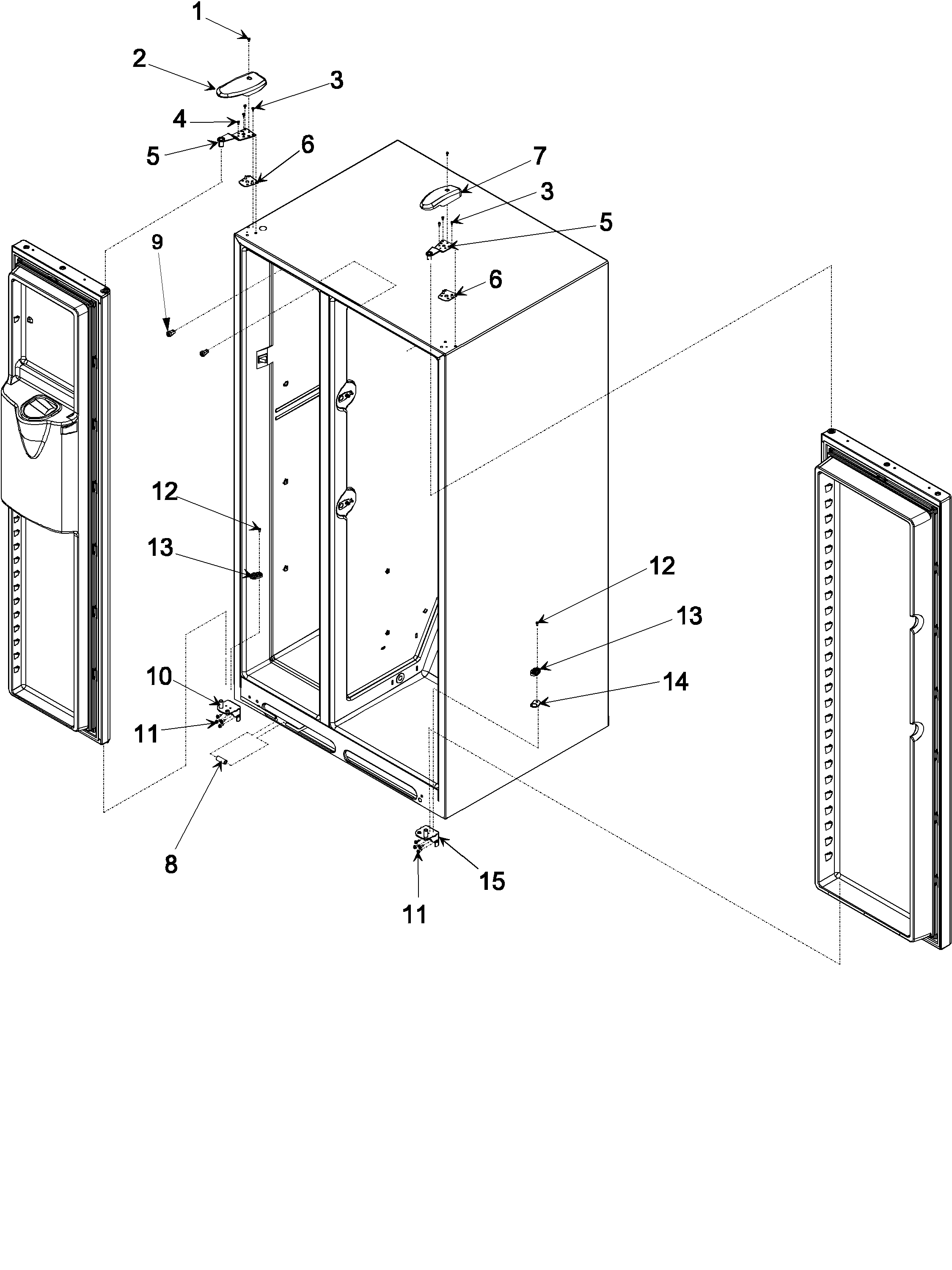 Kenmore 59652679202 hinges diagram