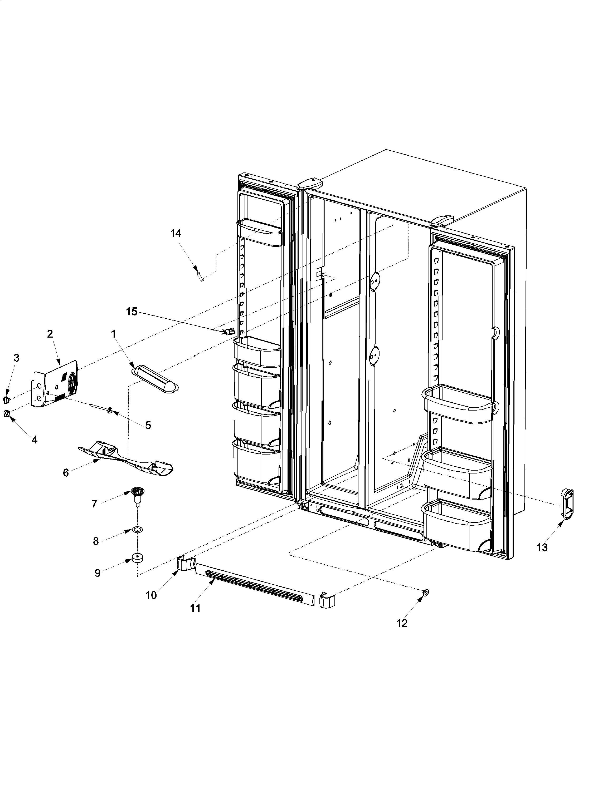 Kenmore 59652679202 light covers and toe grille diagram