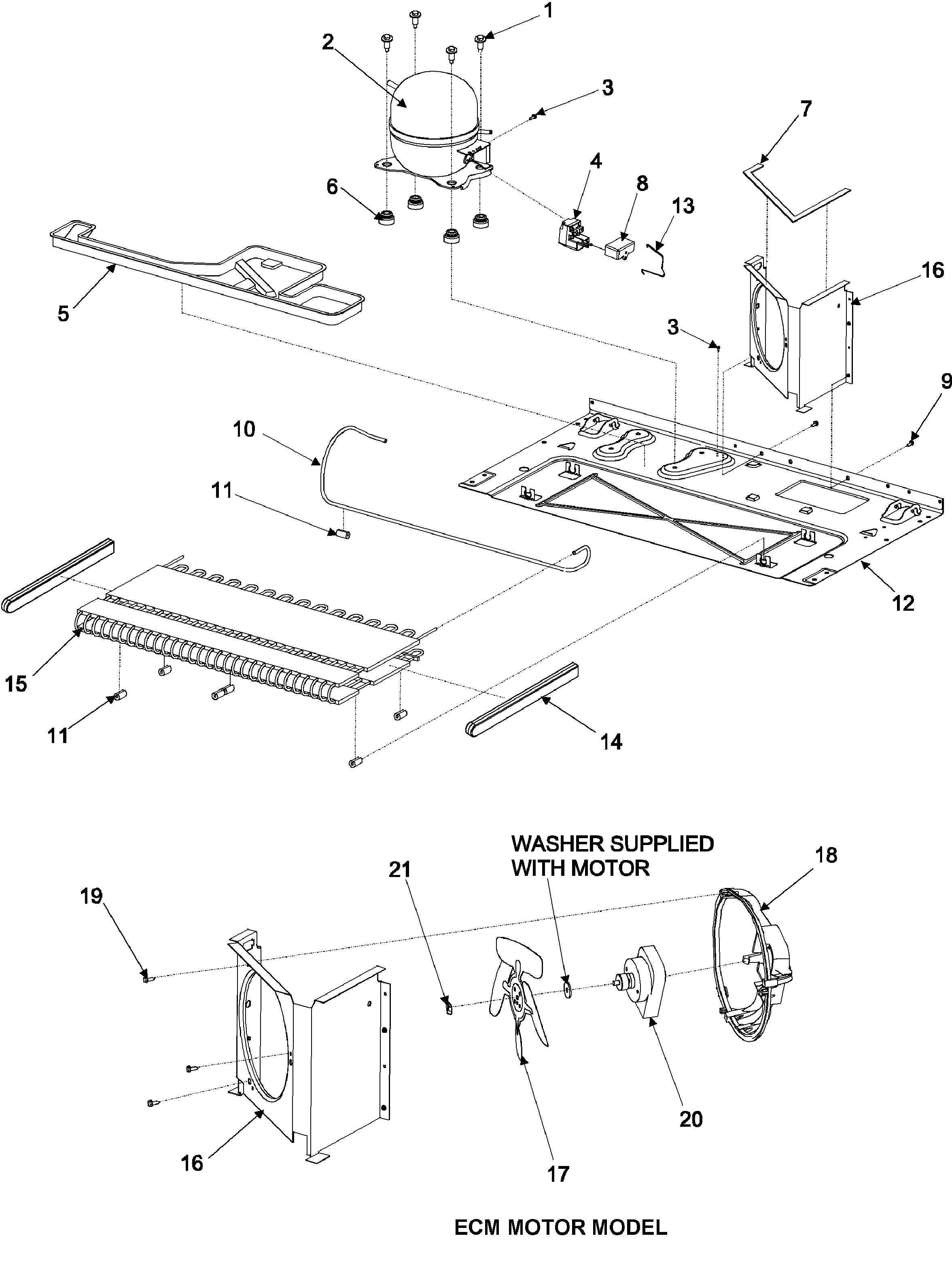 Kenmore 59653462302 machine compartment diagram