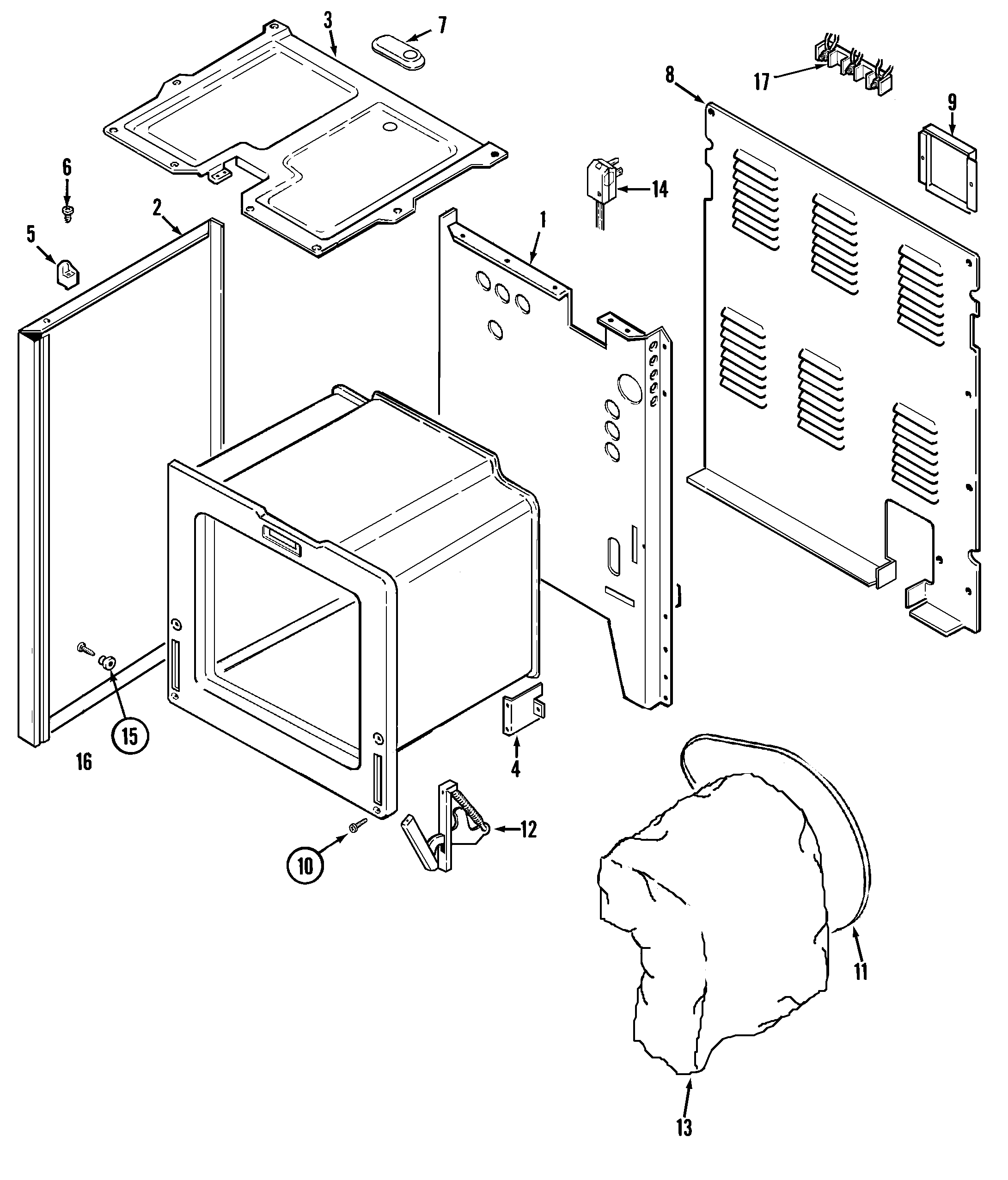 Crosley CE35110BCV body diagram