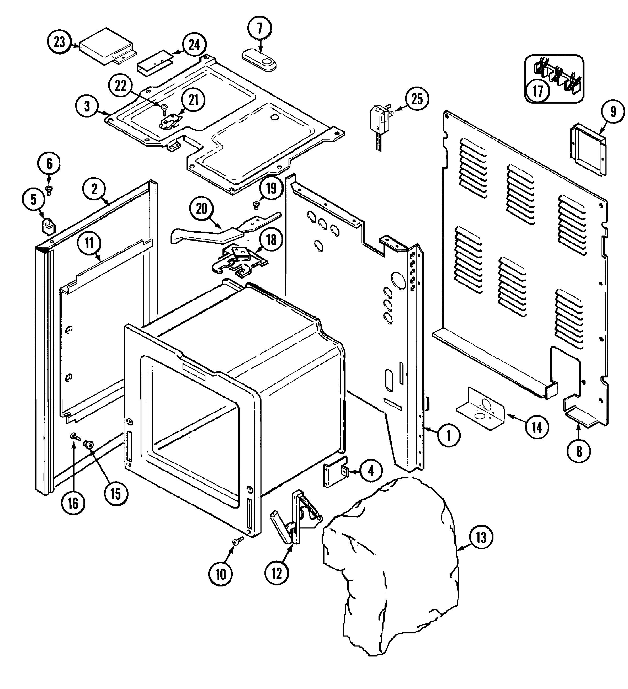 Crosley CE38300BCV body diagram