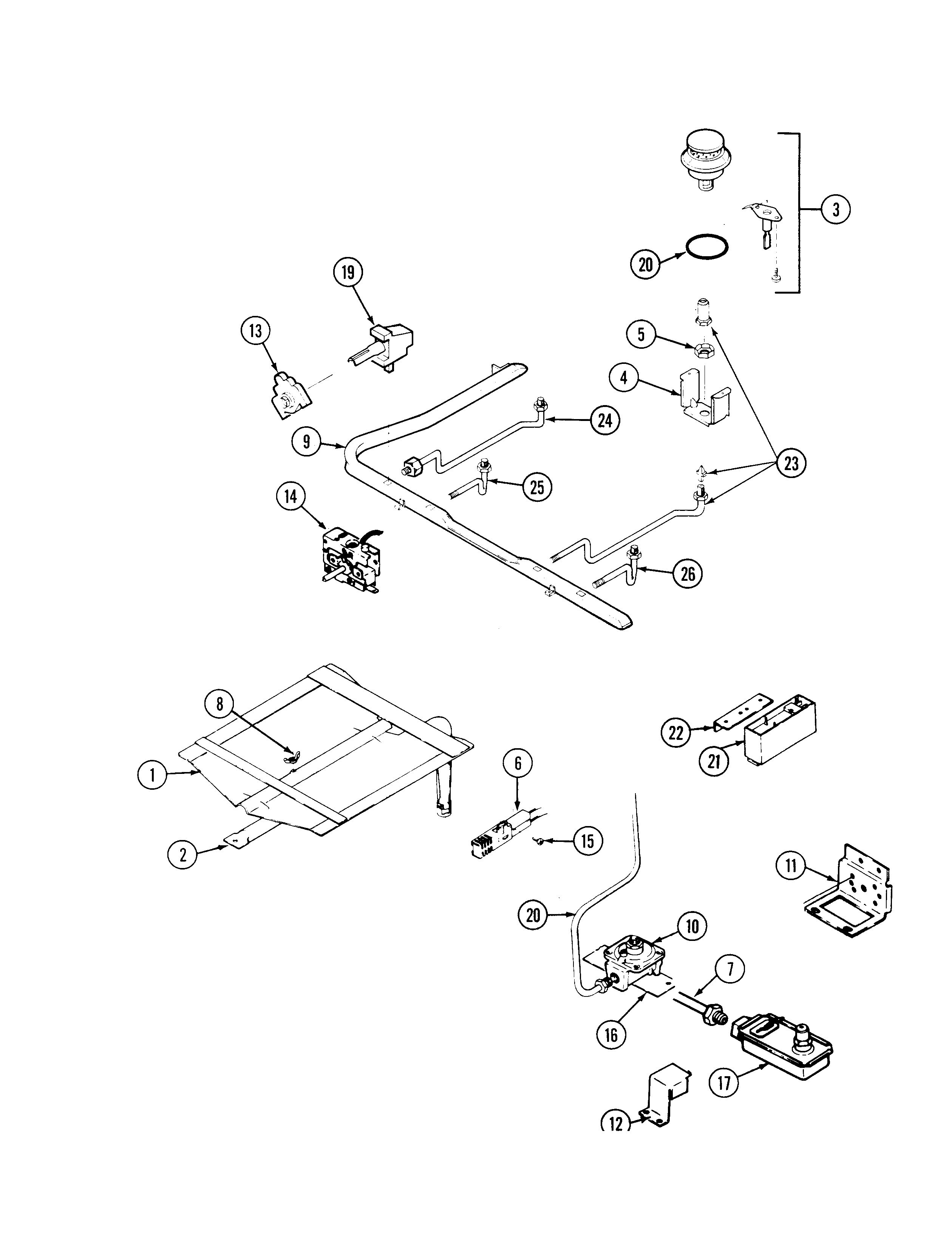 Maytag LCRG560 gas controls diagram
