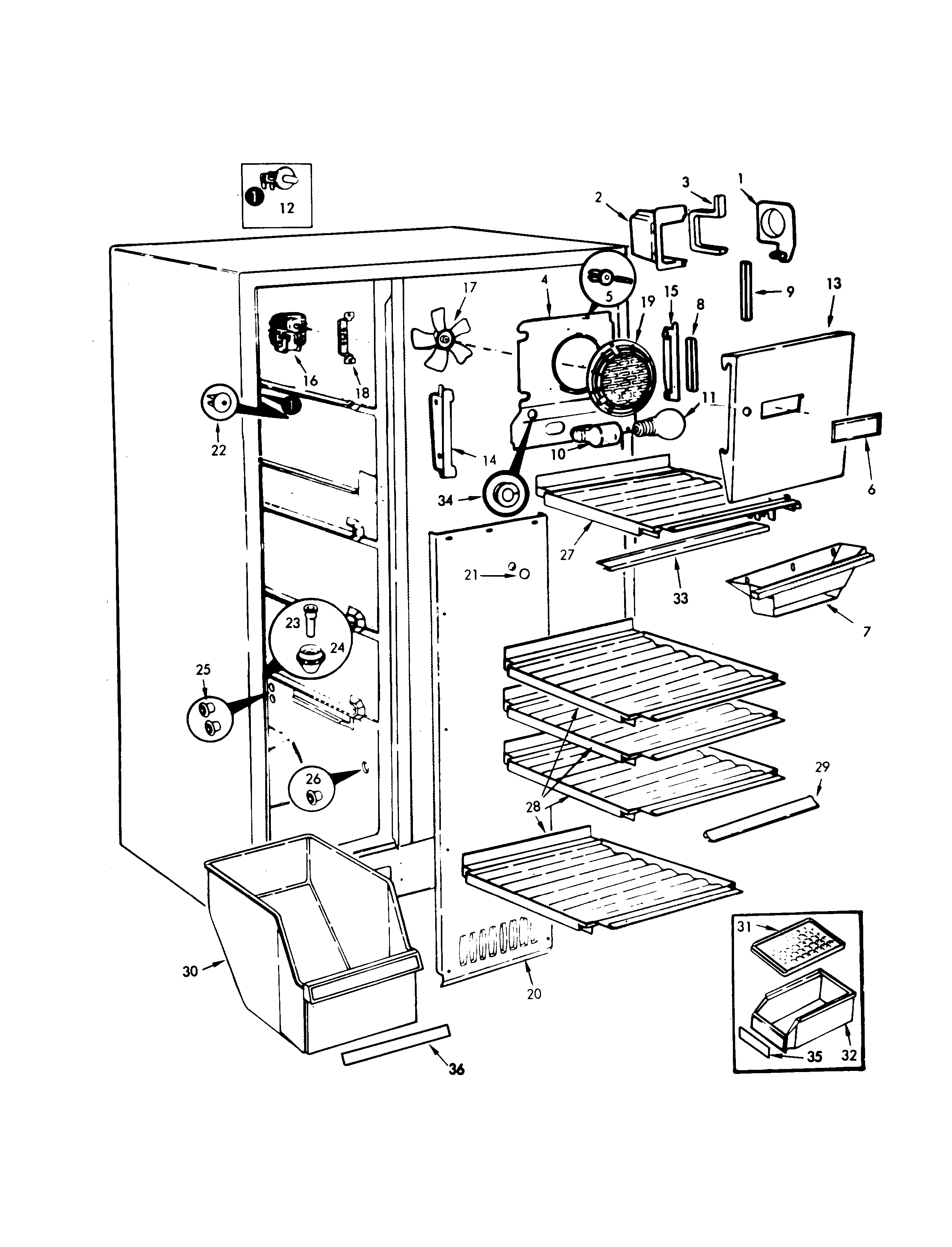 Admiral NS22H8H-8L25A freezer compartment diagram