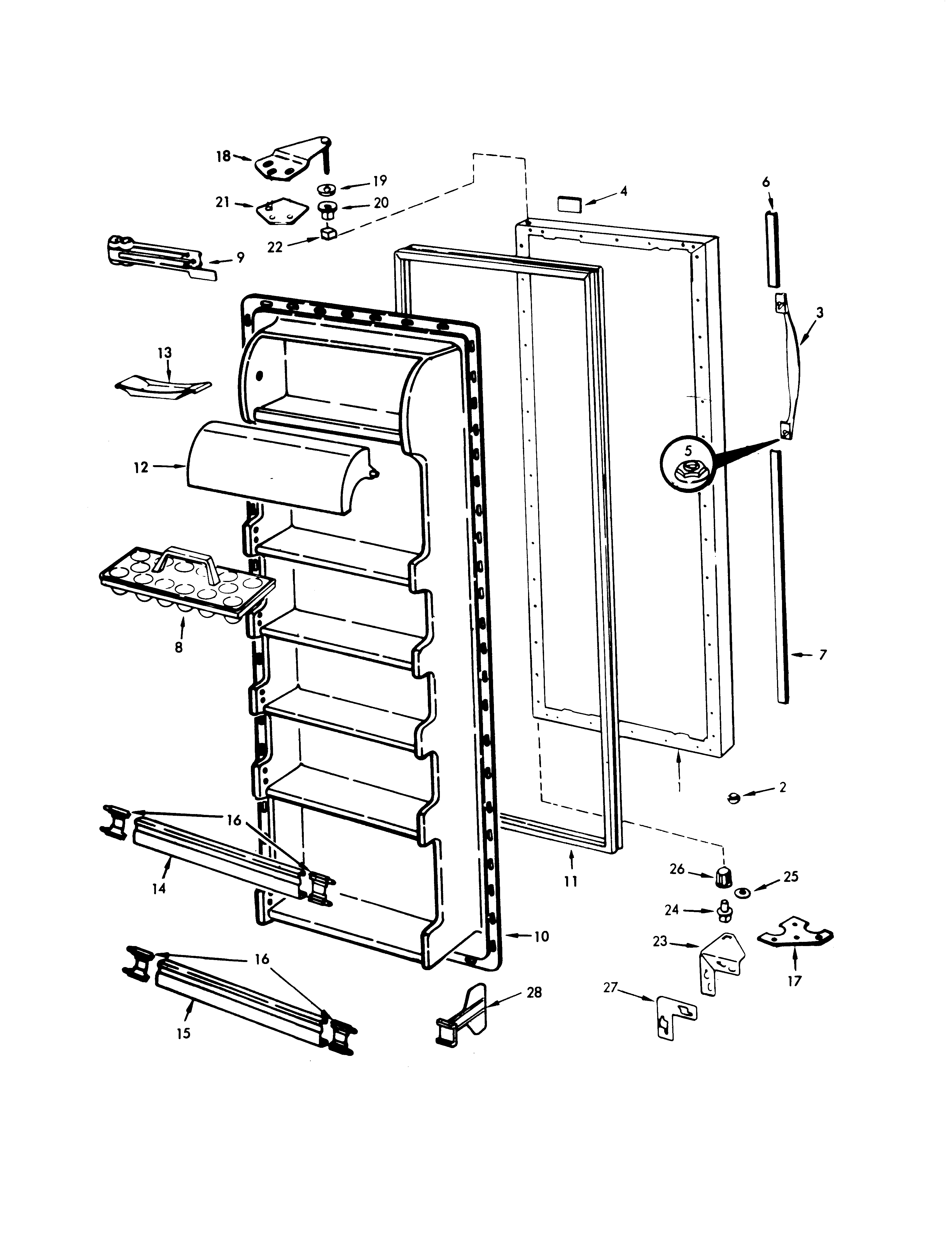Admiral NS22H8H-8L25A fresh food door diagram
