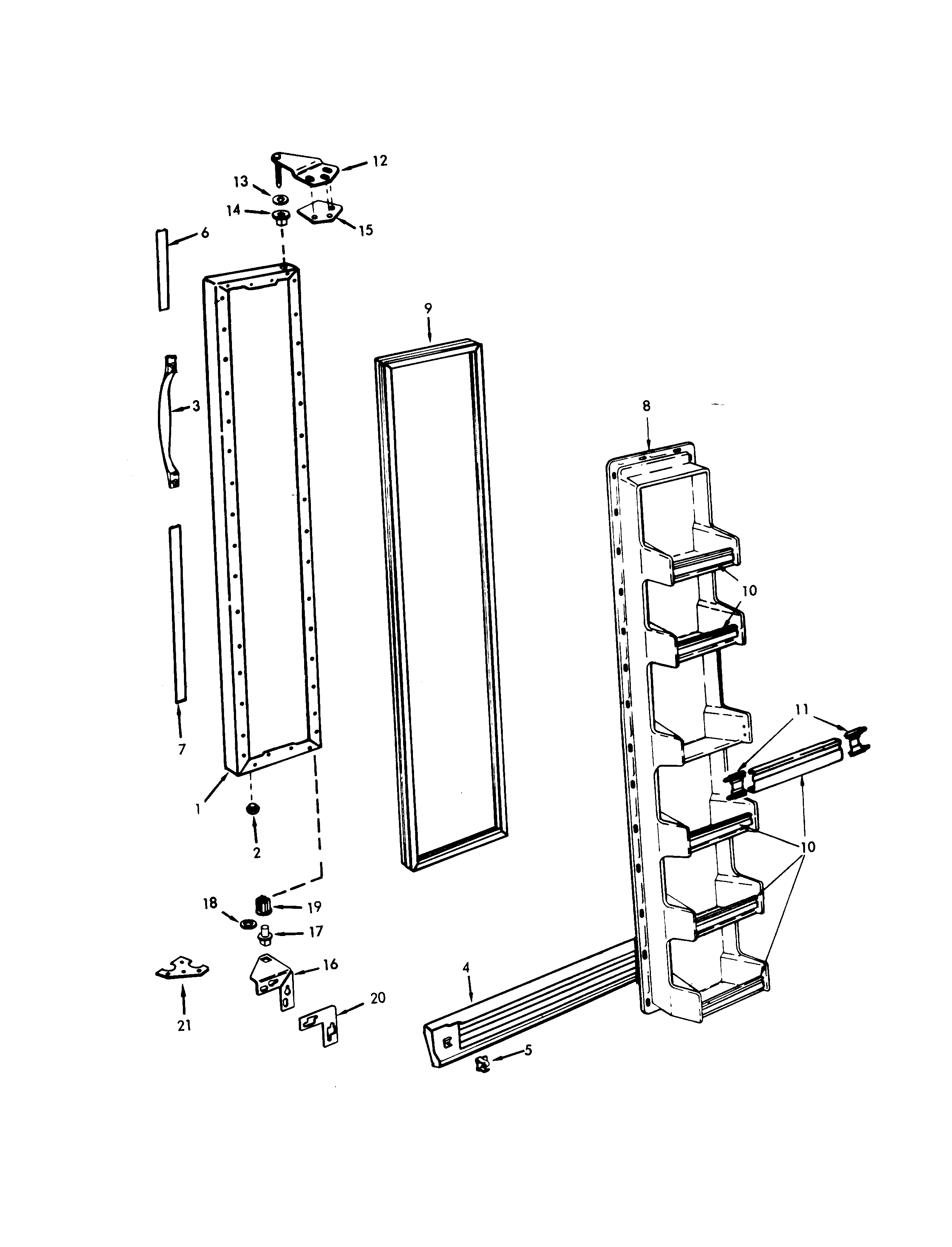 Admiral NS22H8H-8L25A freezer door diagram