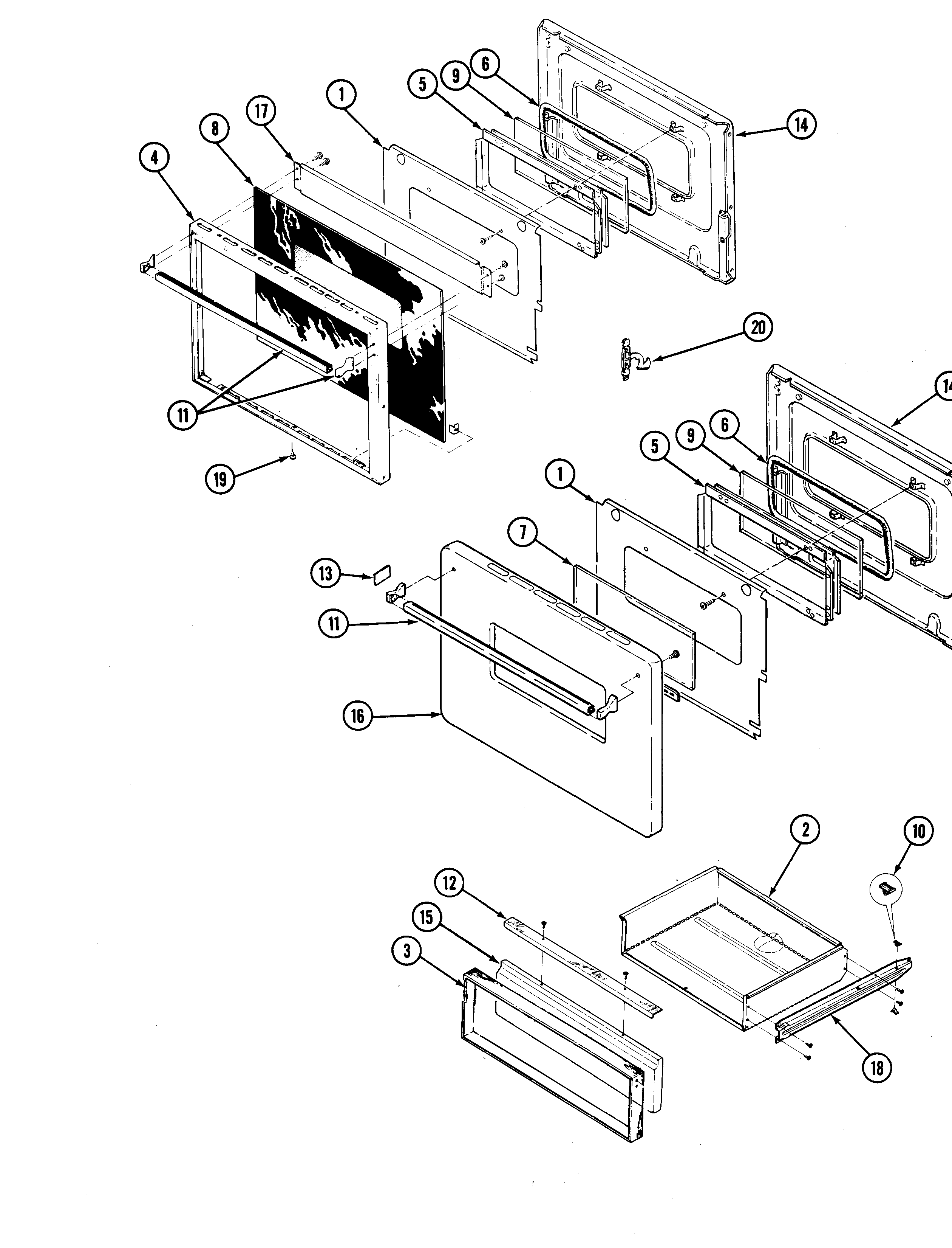 Magic Chef 34HA-5TKXW door diagram