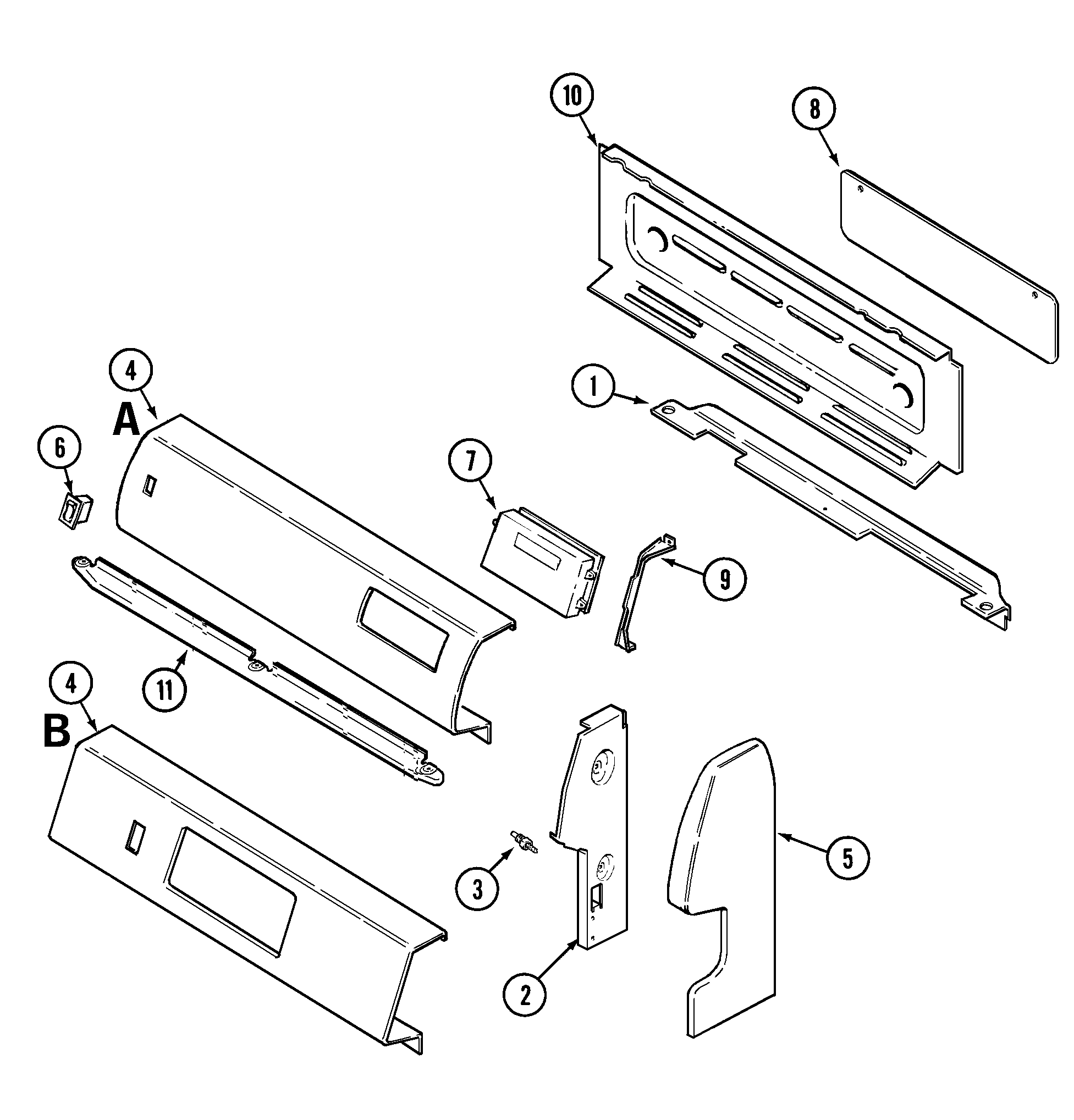 Maytag D31113XAAL control panel (xaal, xawl) diagram