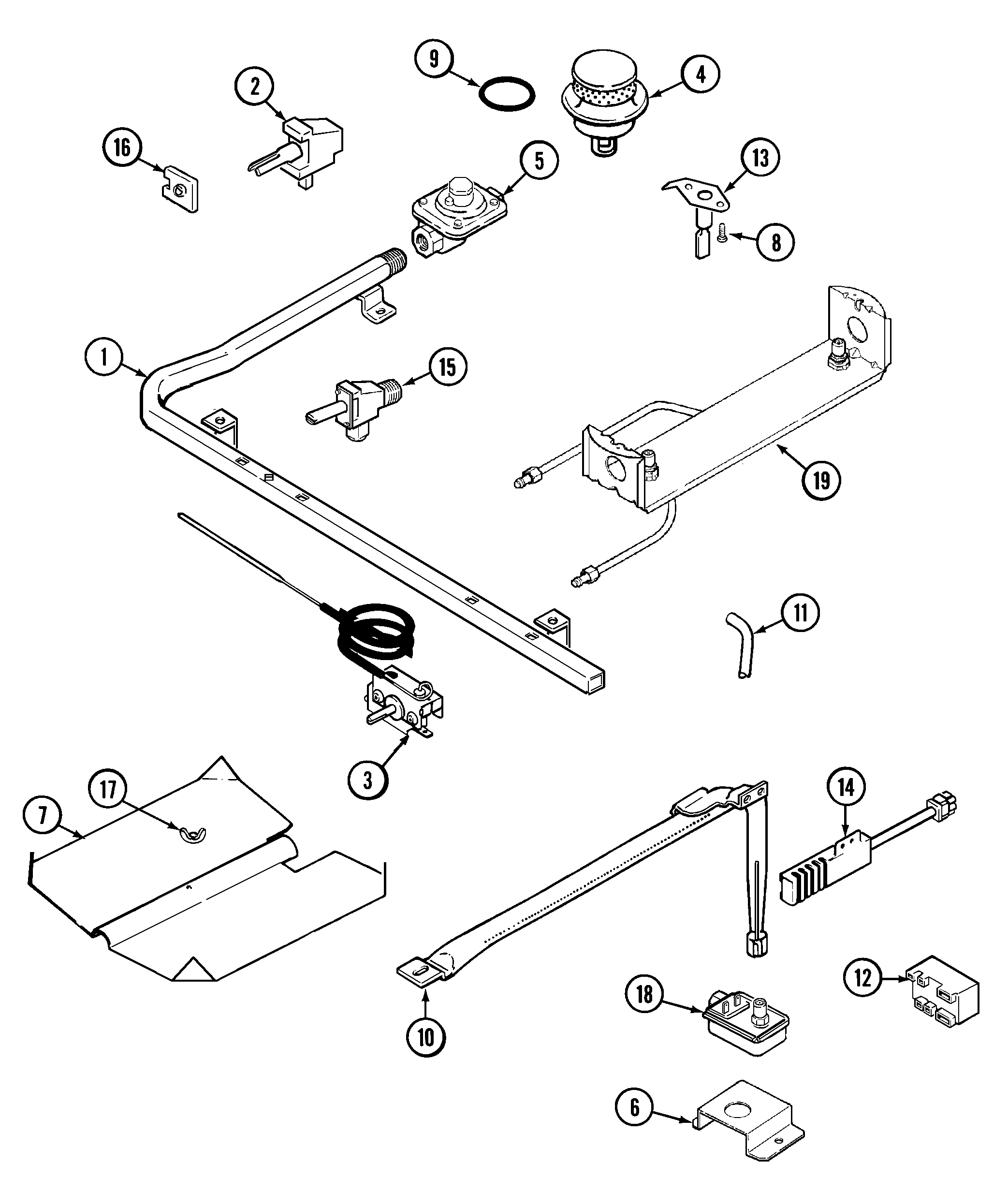 Maytag GM31113WAM gas controls diagram