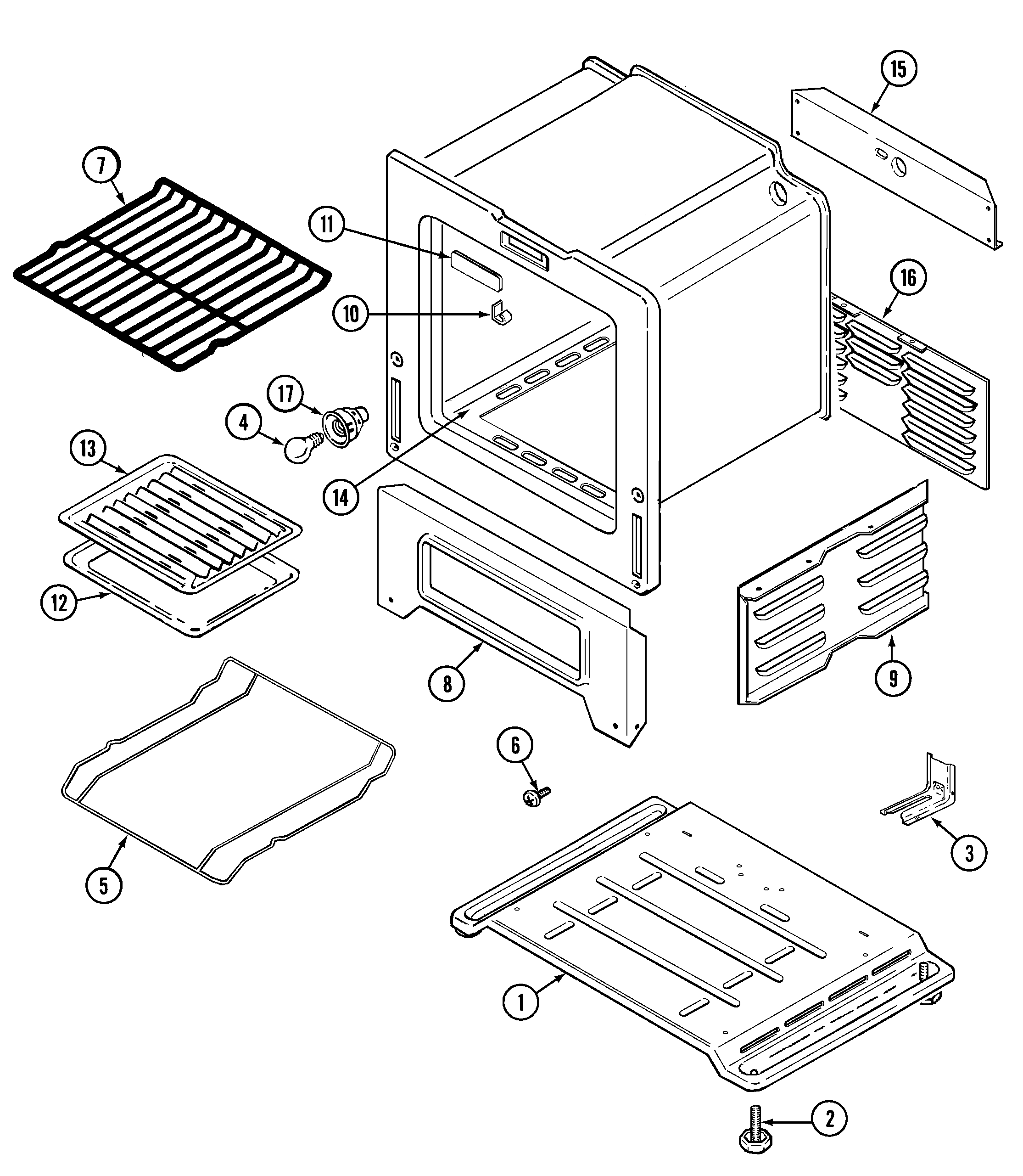 Admiral A31713XATL oven/base diagram