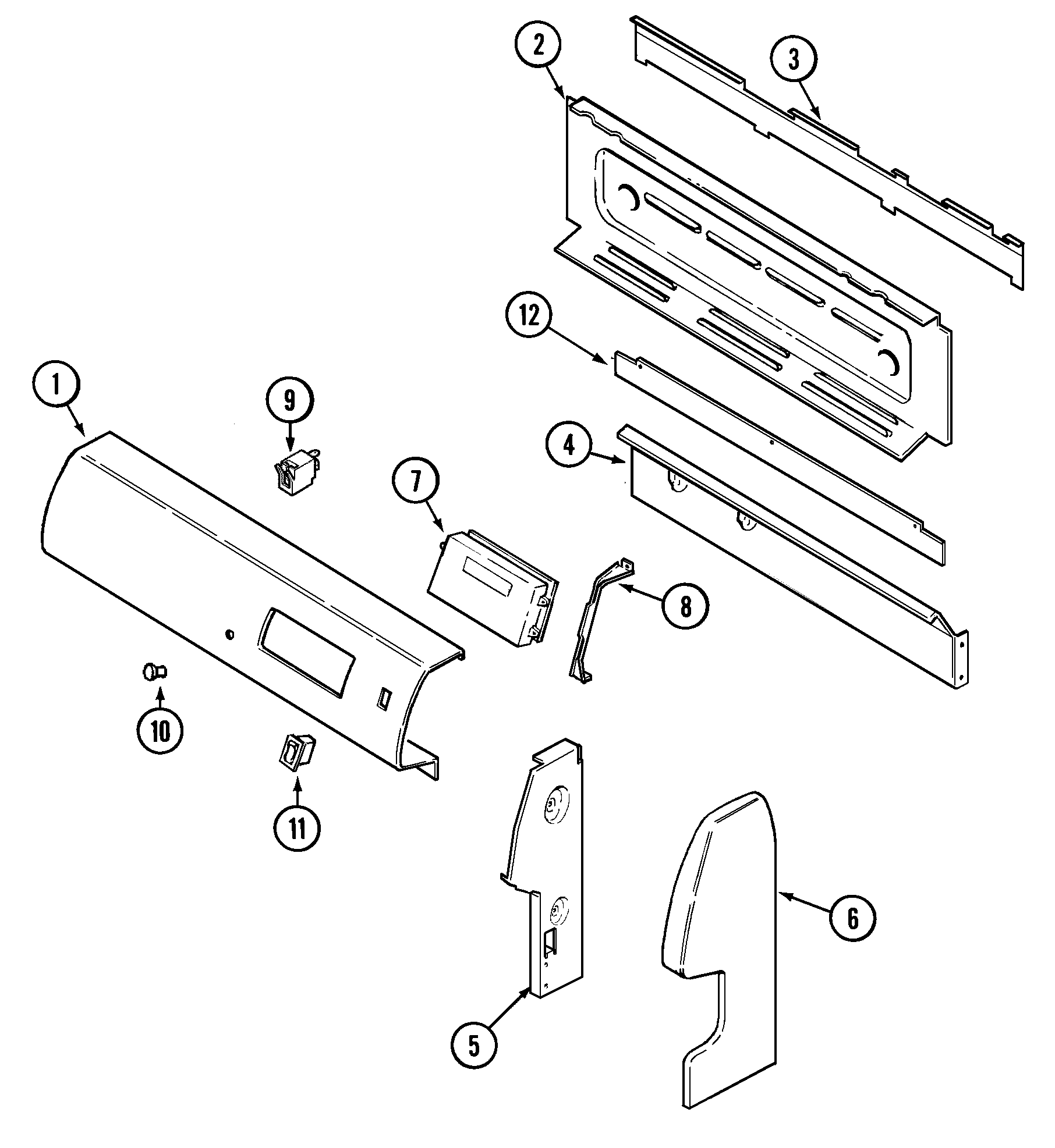 Maytag MBR4450BGW control panel diagram