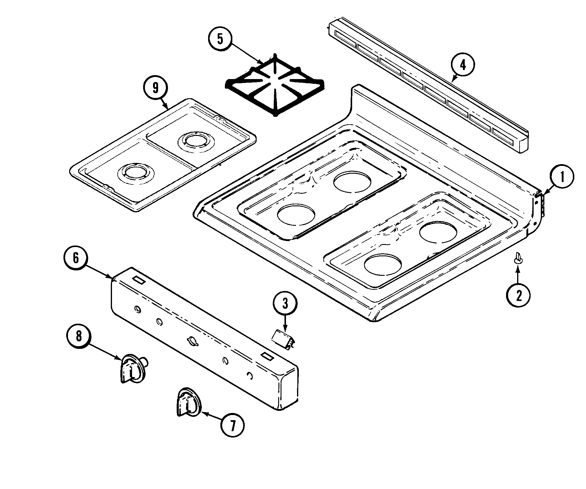 Maytag MBR4450BGW top assembly diagram