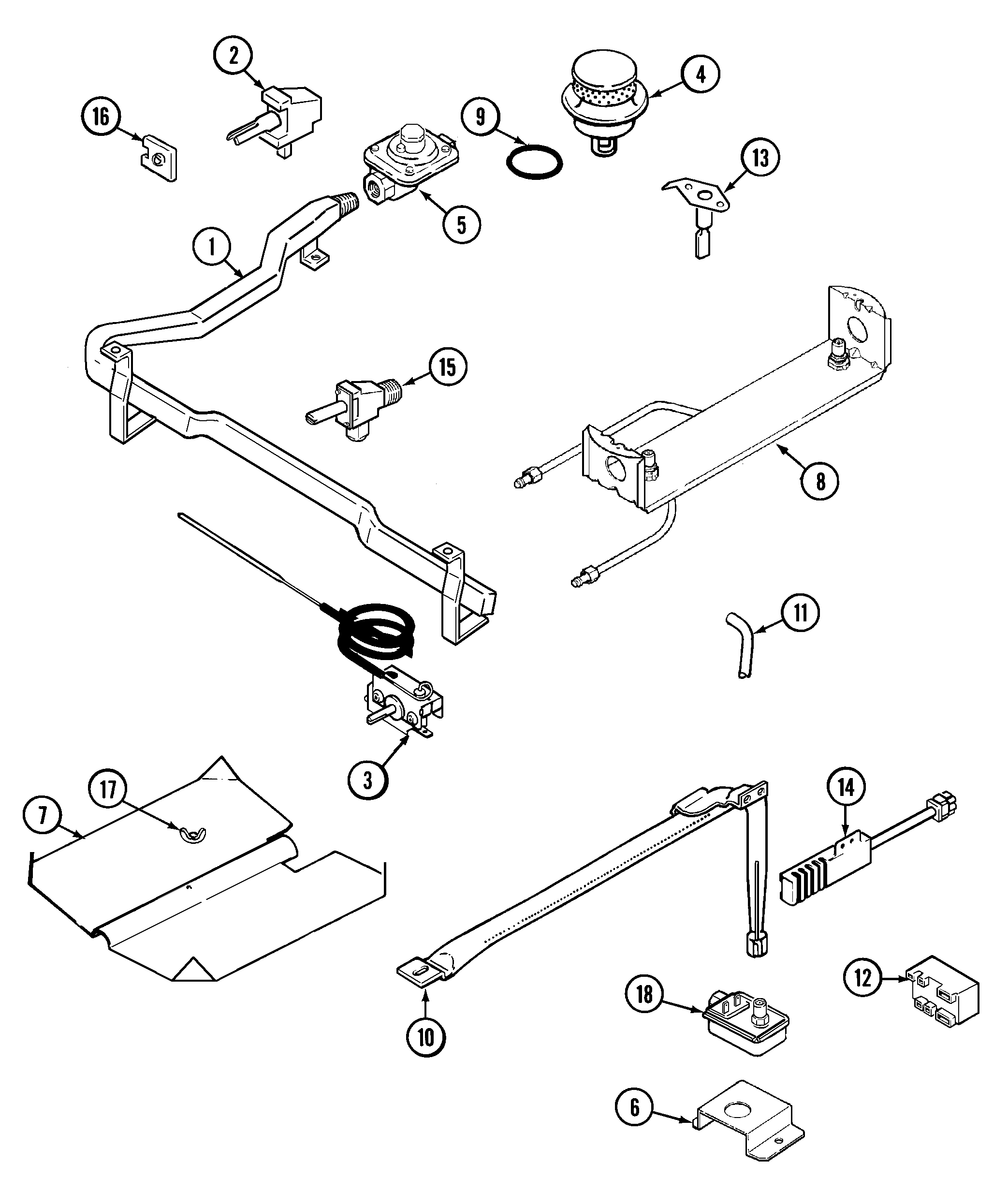 Maytag MBR4450BGW gas controls diagram