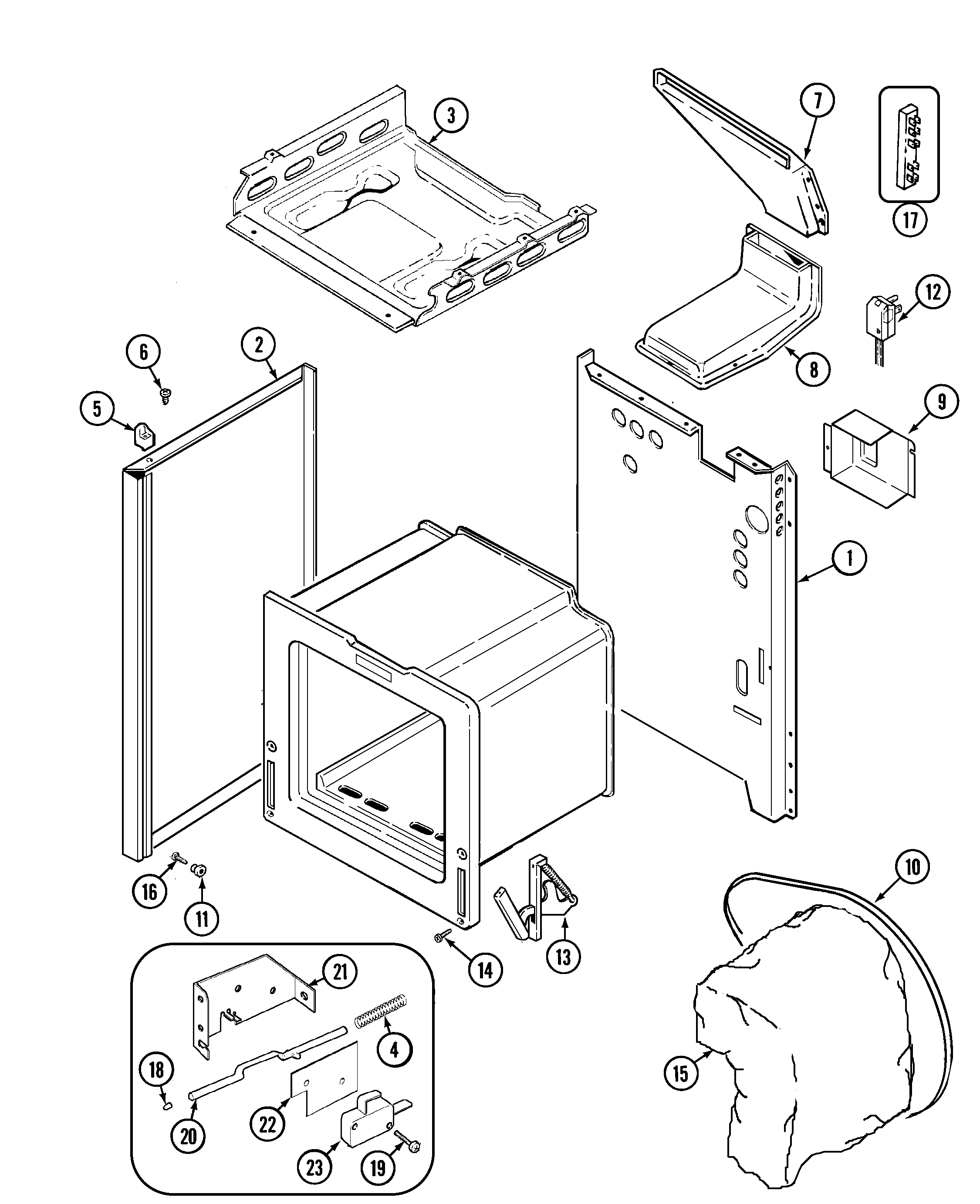 Maytag MLR4410BXL body diagram