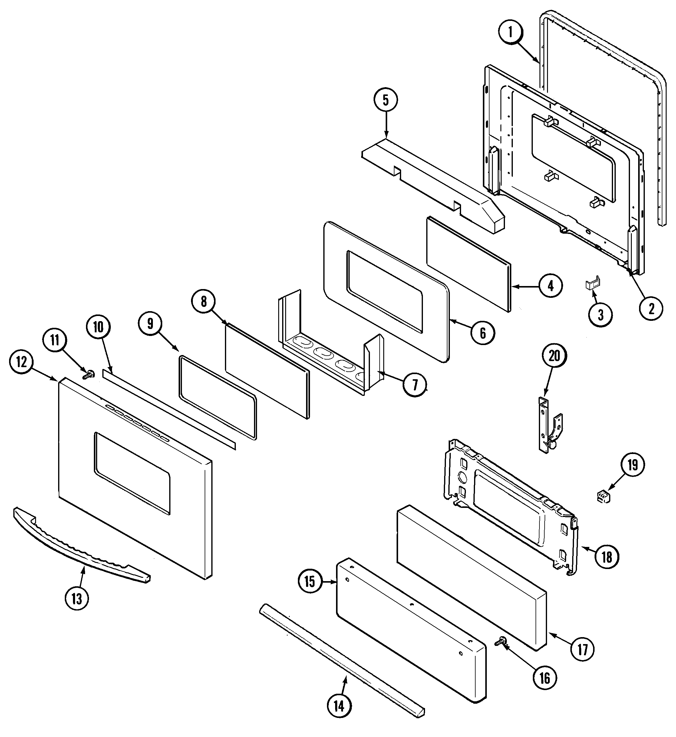 Maytag MLR4410BXL door/drawer diagram