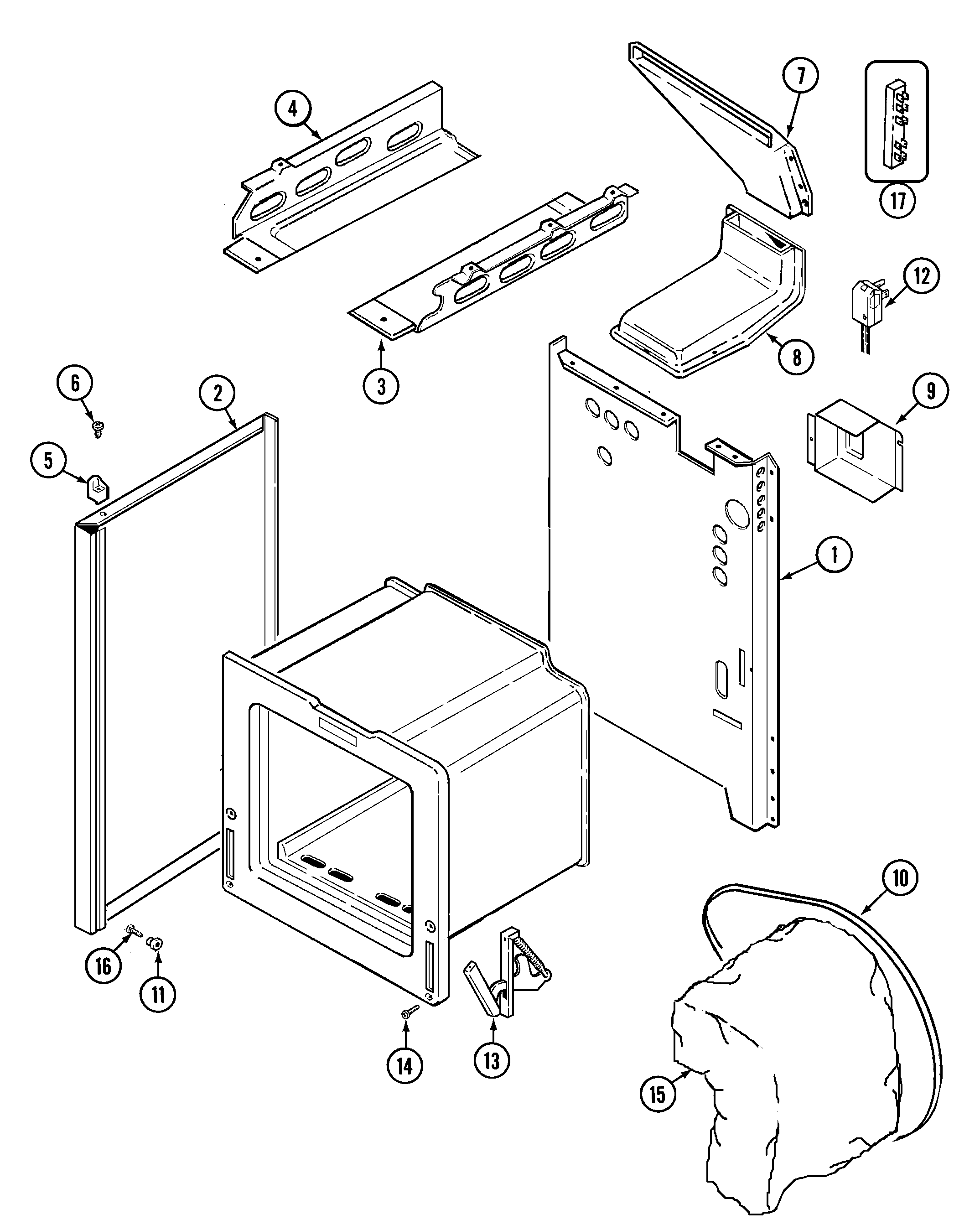 Magic Chef CGR1430BDT body diagram