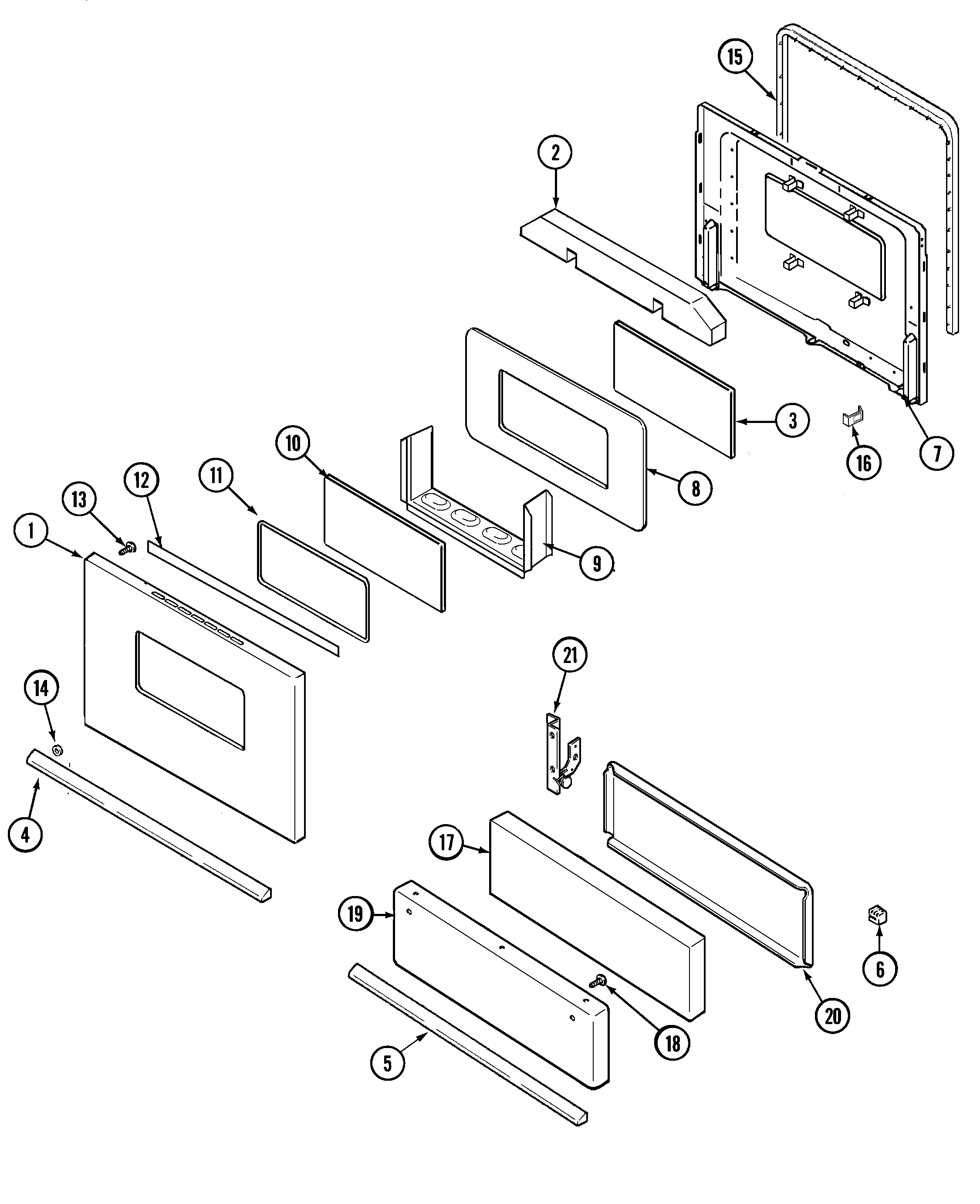 Magic Chef CGR1420BDQ door/drawer diagram