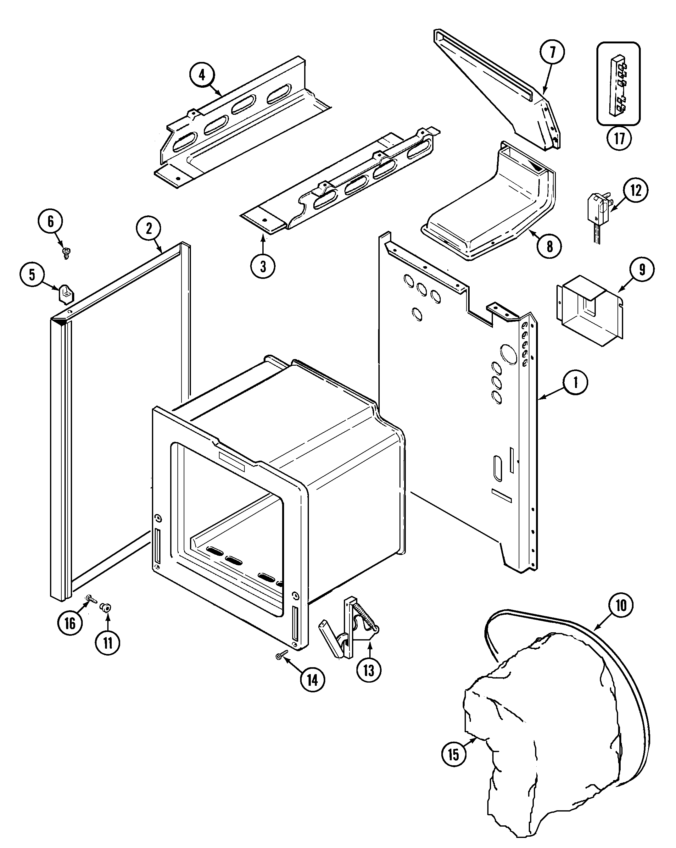 Maytag PGR4410BDW body diagram