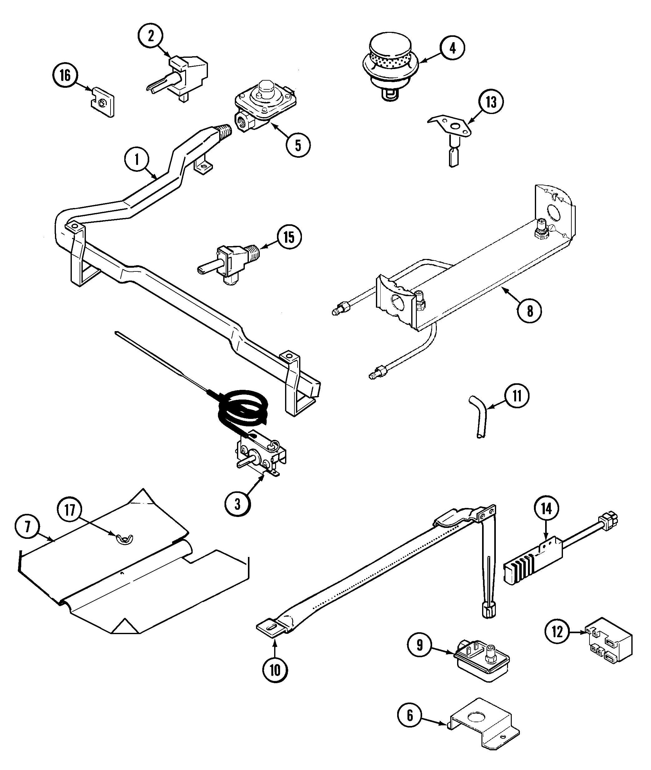 Maytag PGR4410BDW gas controls diagram