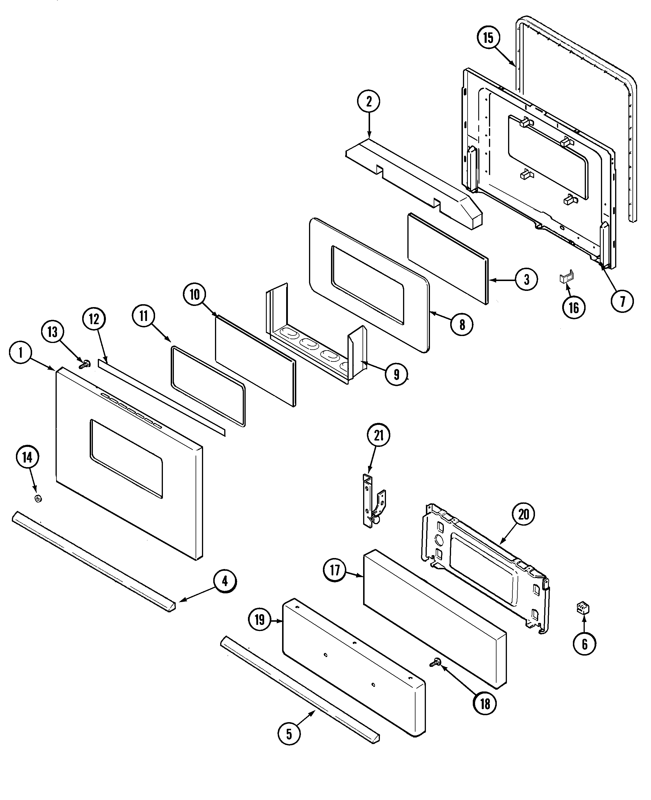 Maytag PGR4410BDW door/drawer diagram