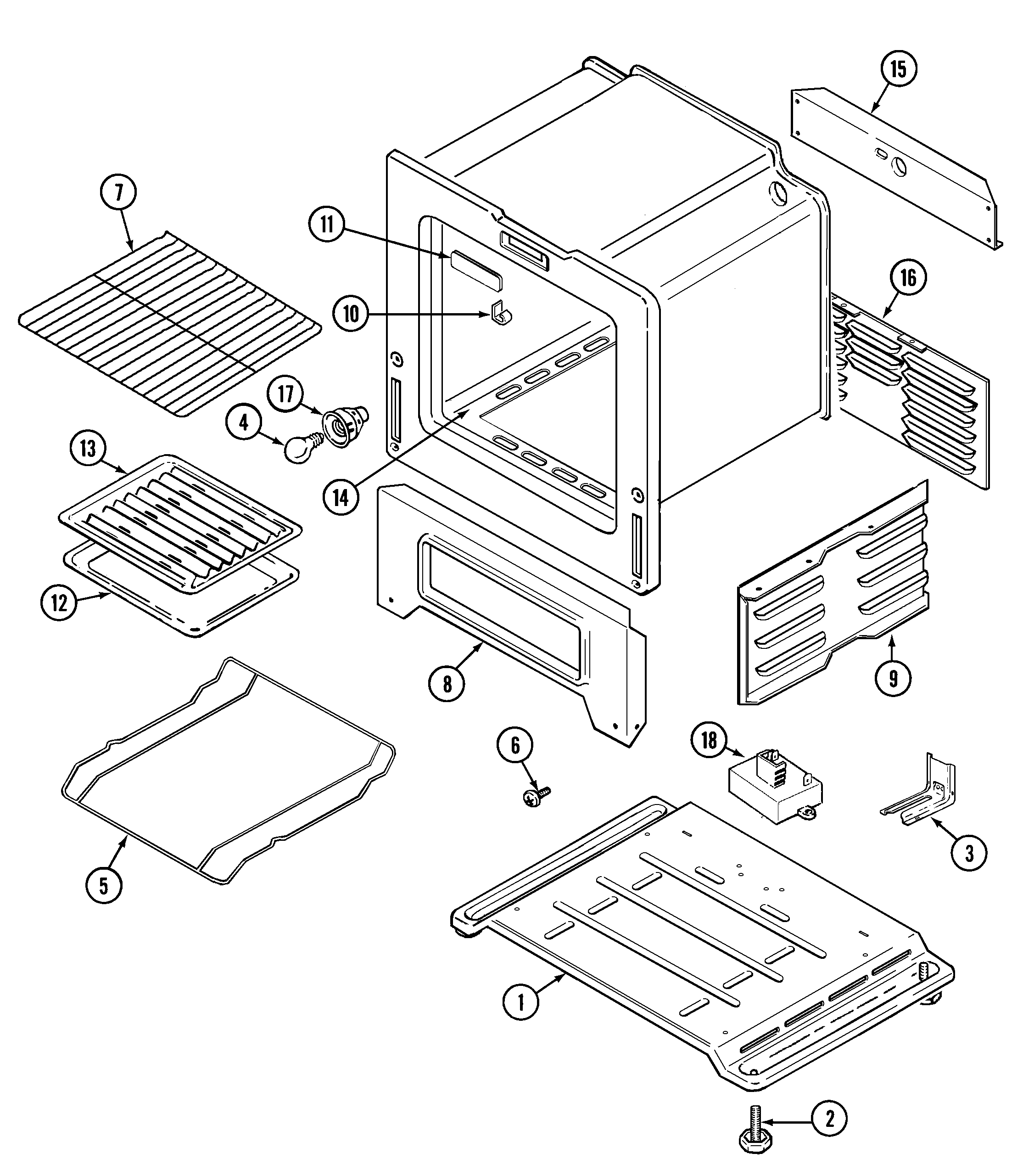 Maytag GA31713WAV oven/base diagram