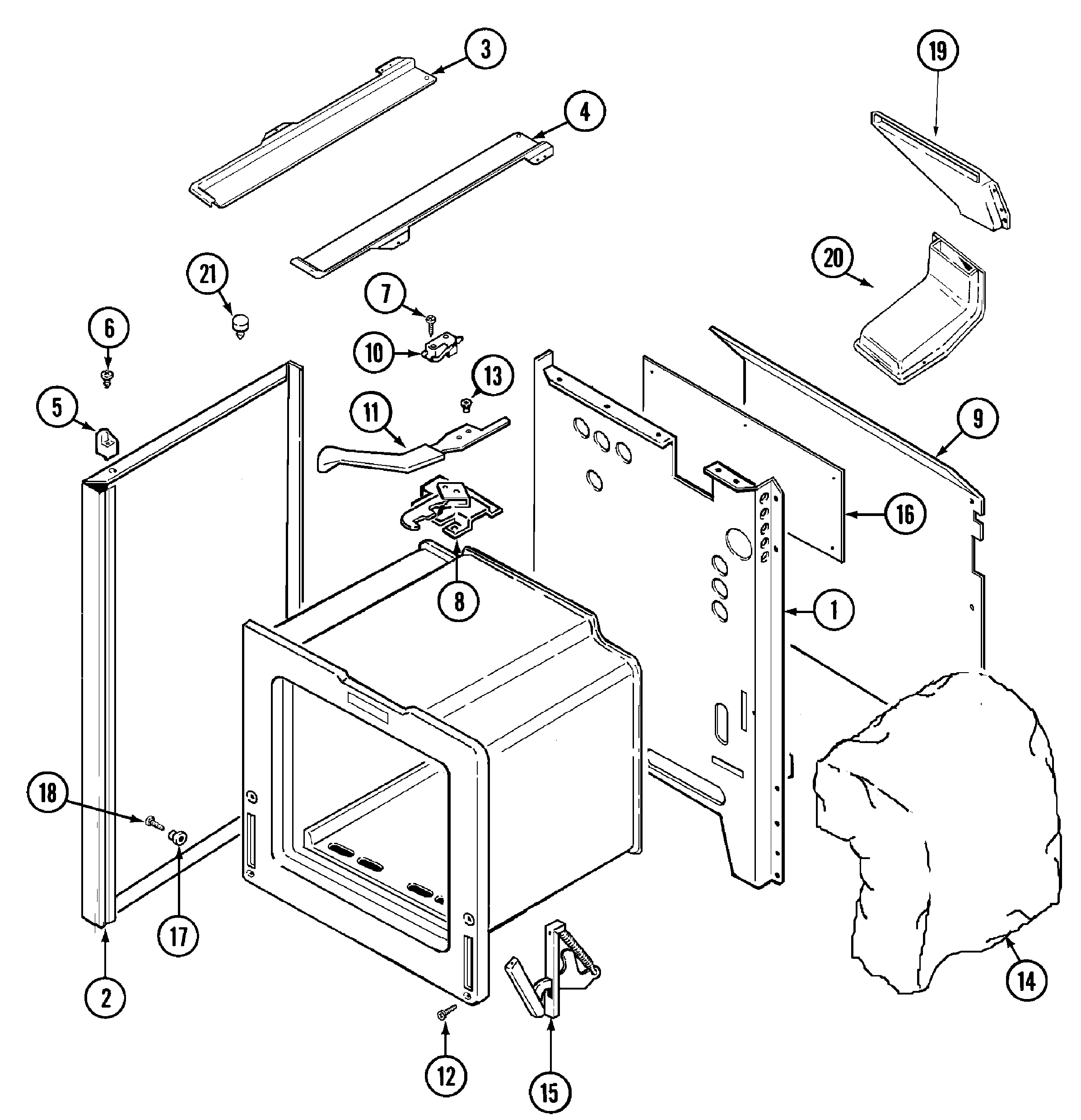 Magic Chef CGR3760ADH body diagram