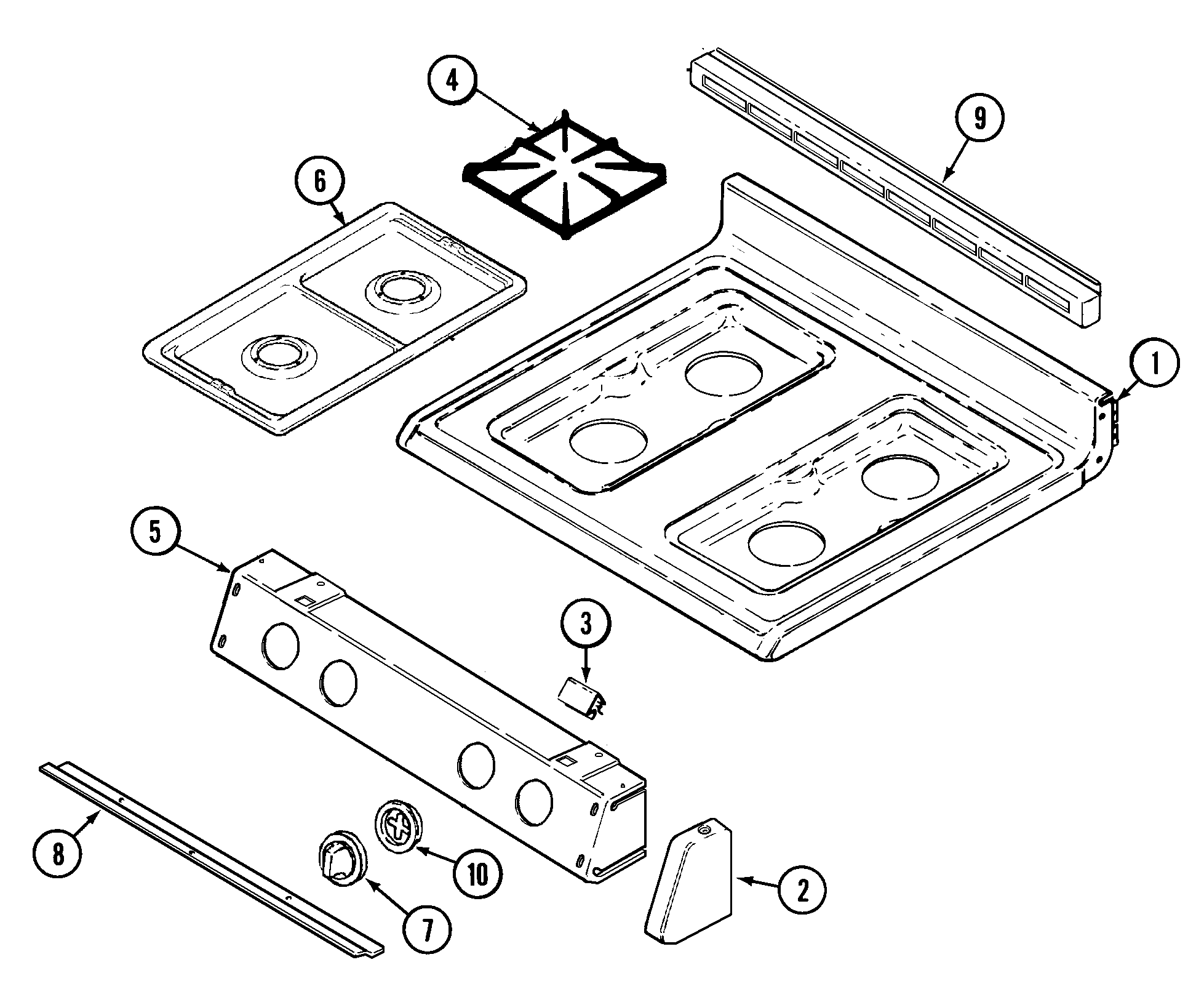 Magic Chef CGR3760ADB top assembly diagram