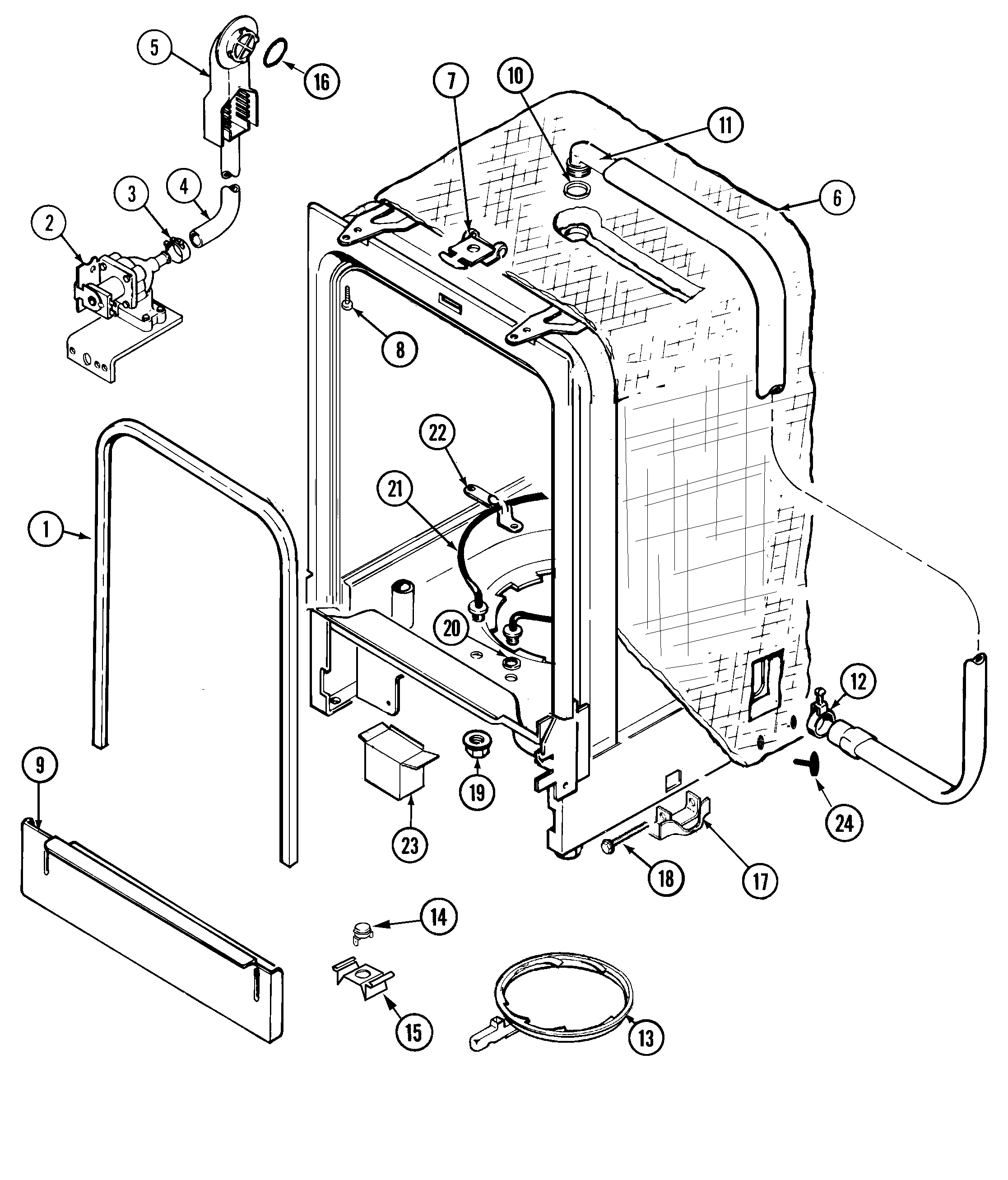 Maytag DWC6402AAE tub diagram