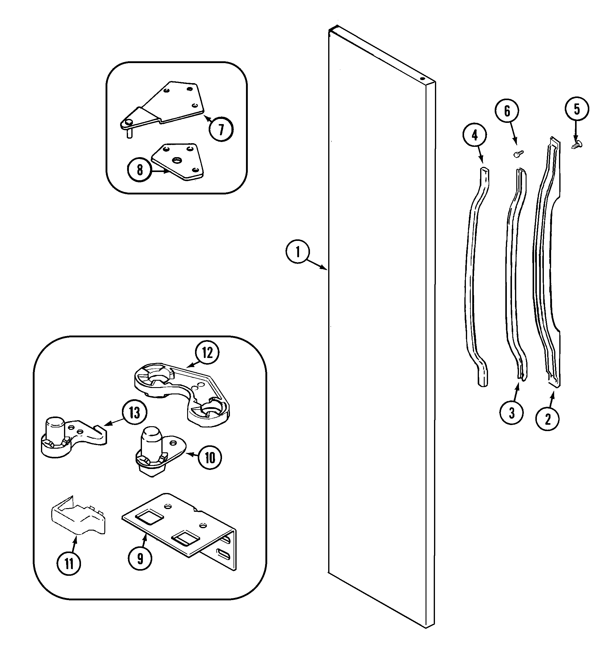 Crosley CS21G2Q freezer outer door diagram