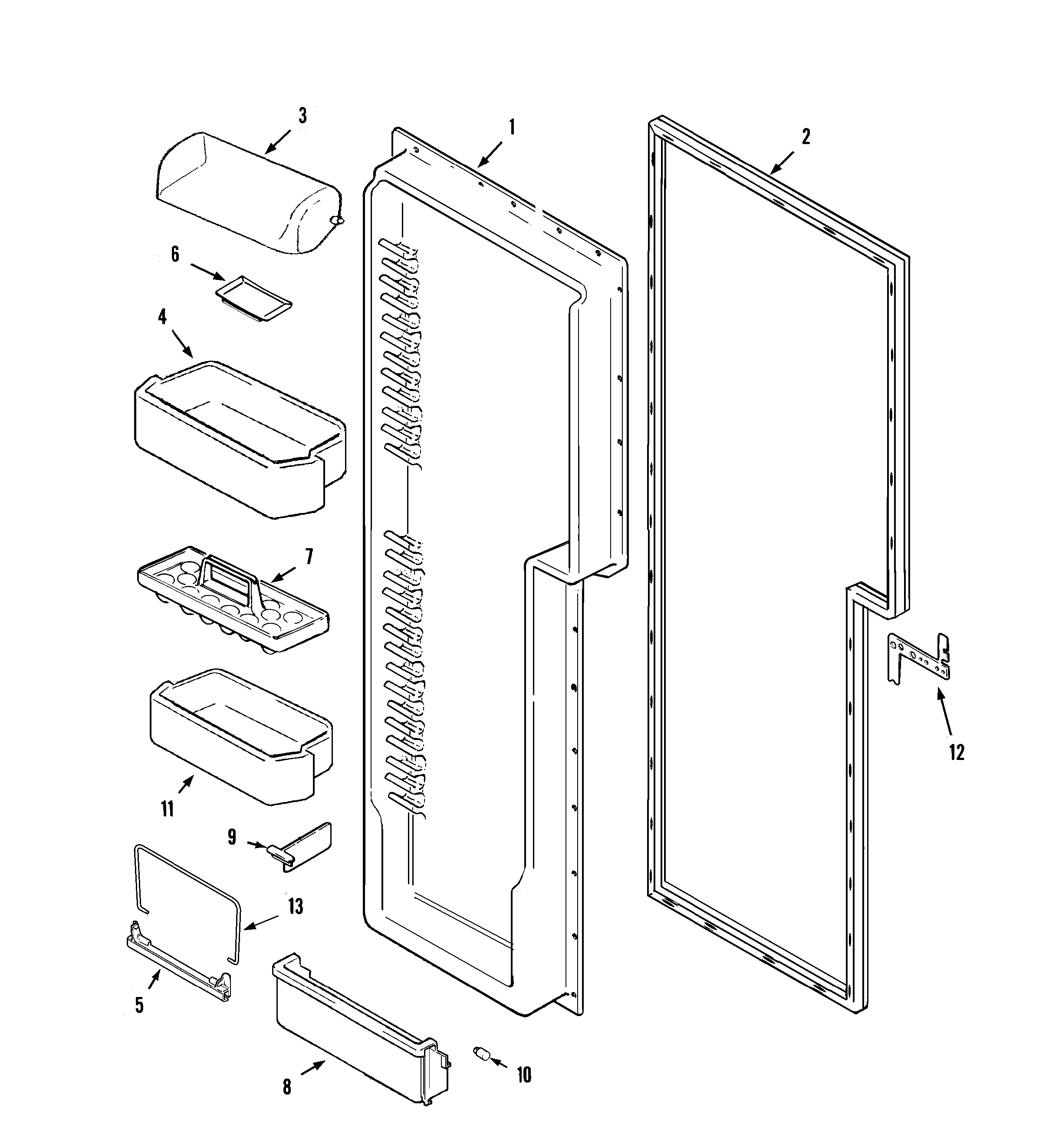 Maytag GZ2727GEHQ fresh food inner door (gz2727gehq) diagram