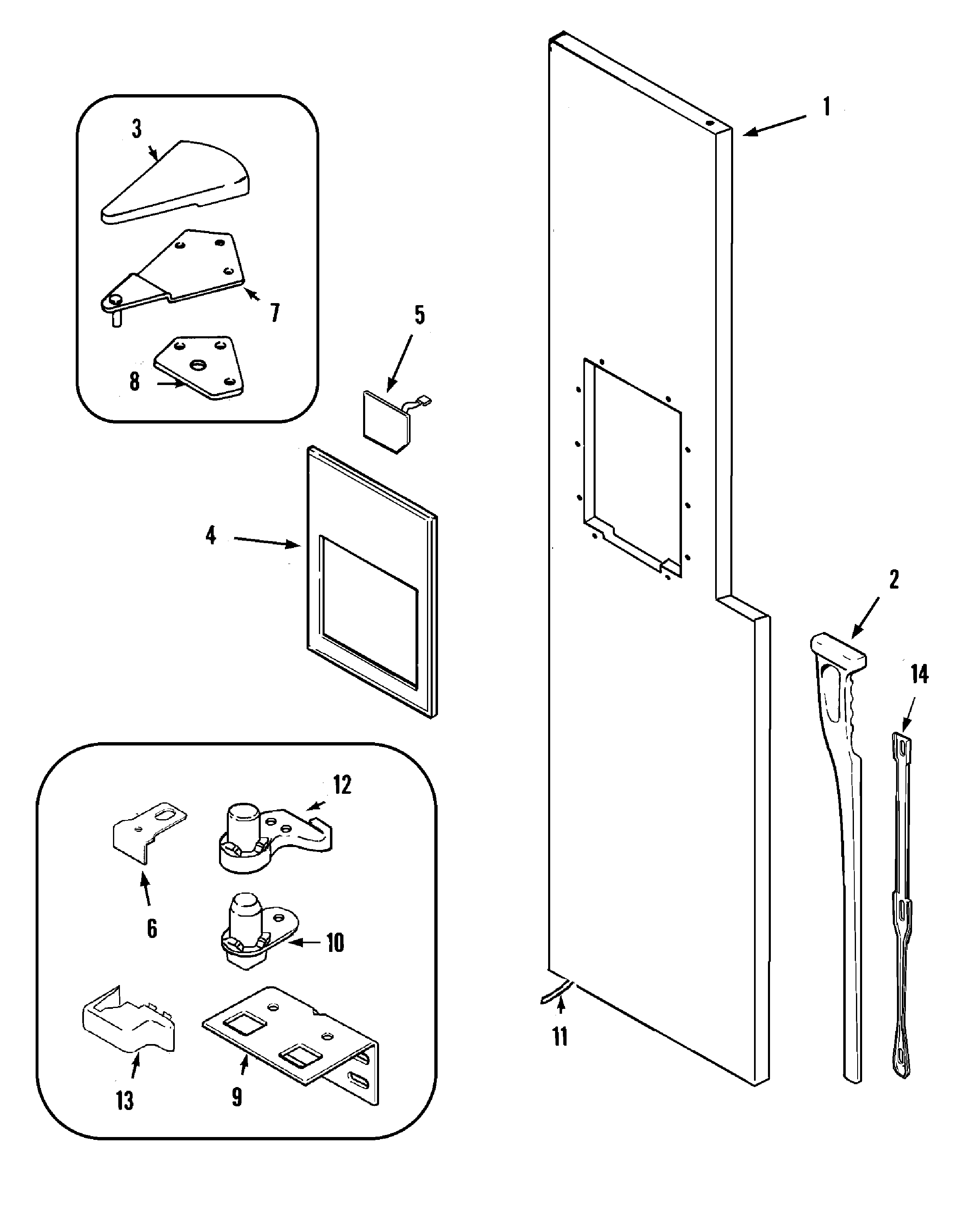 Maytag GZ2727GEHQ freezer outer door (gz2727gehq) diagram