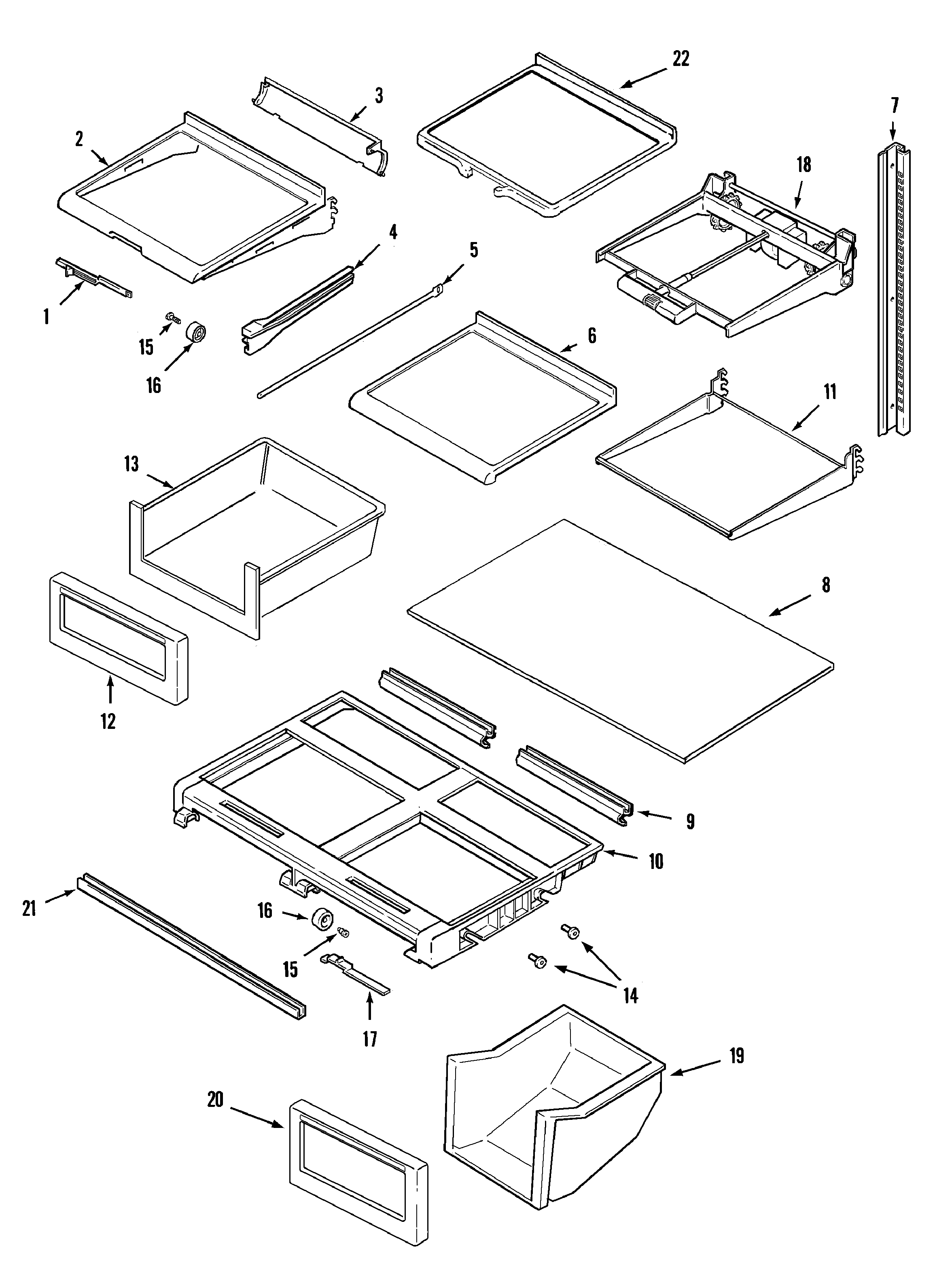 Maytag MTF2176HRW shelves & accessories diagram