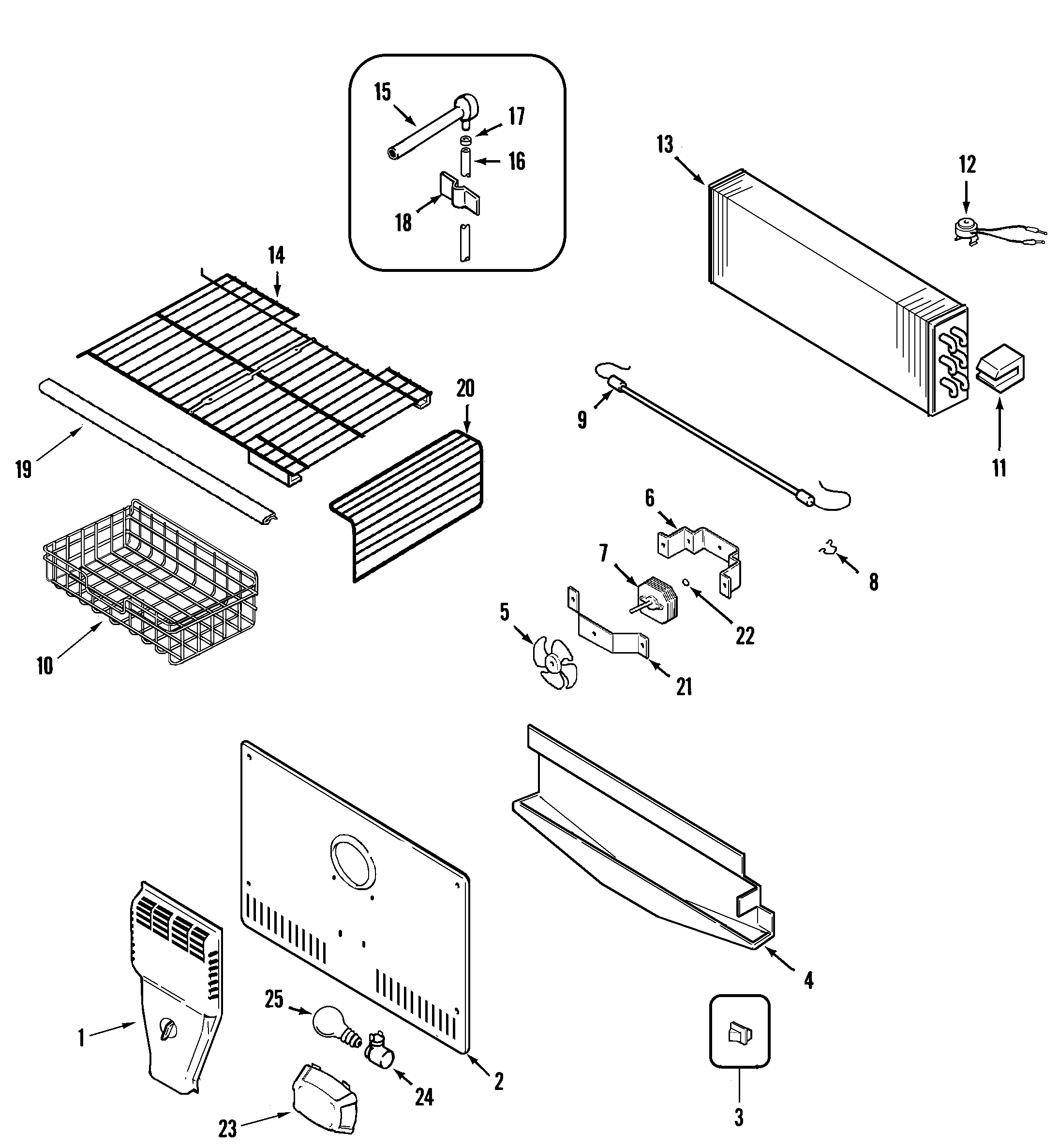 Maytag MTF2176HRW freezer compartment diagram