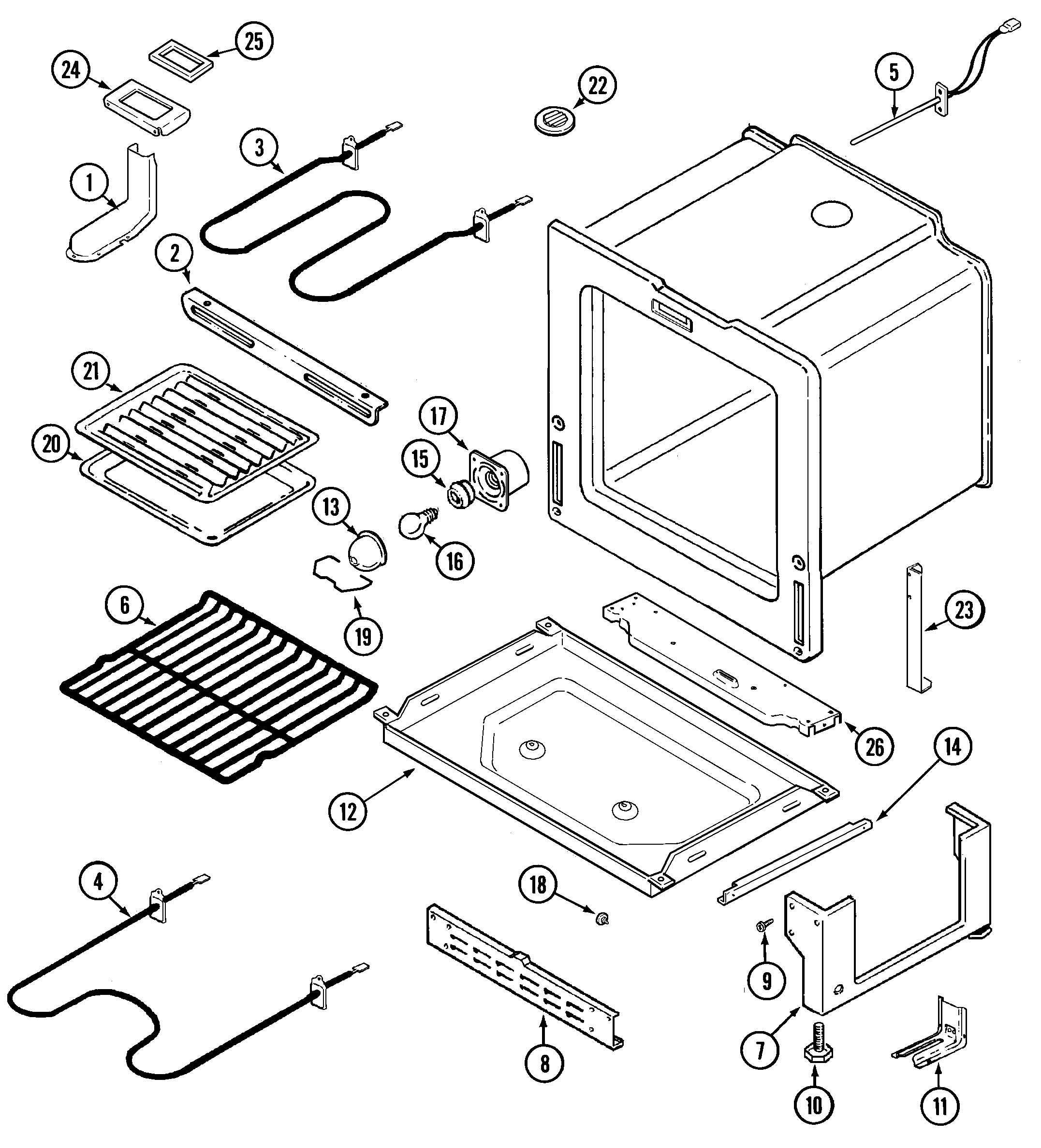 Magic Chef CES3760AAA oven/base diagram