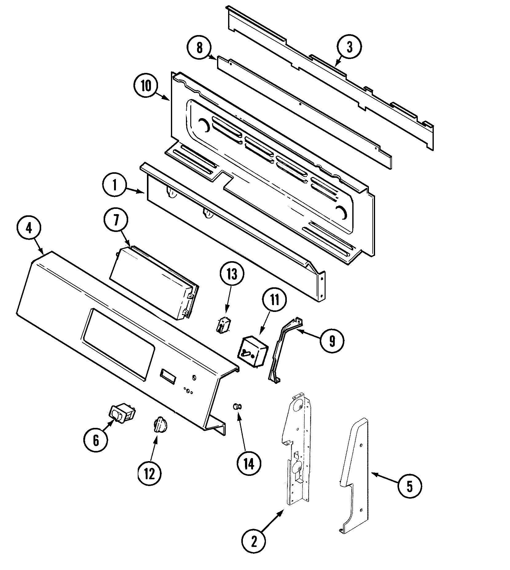 Maytag MGR5880BDQ control panel diagram