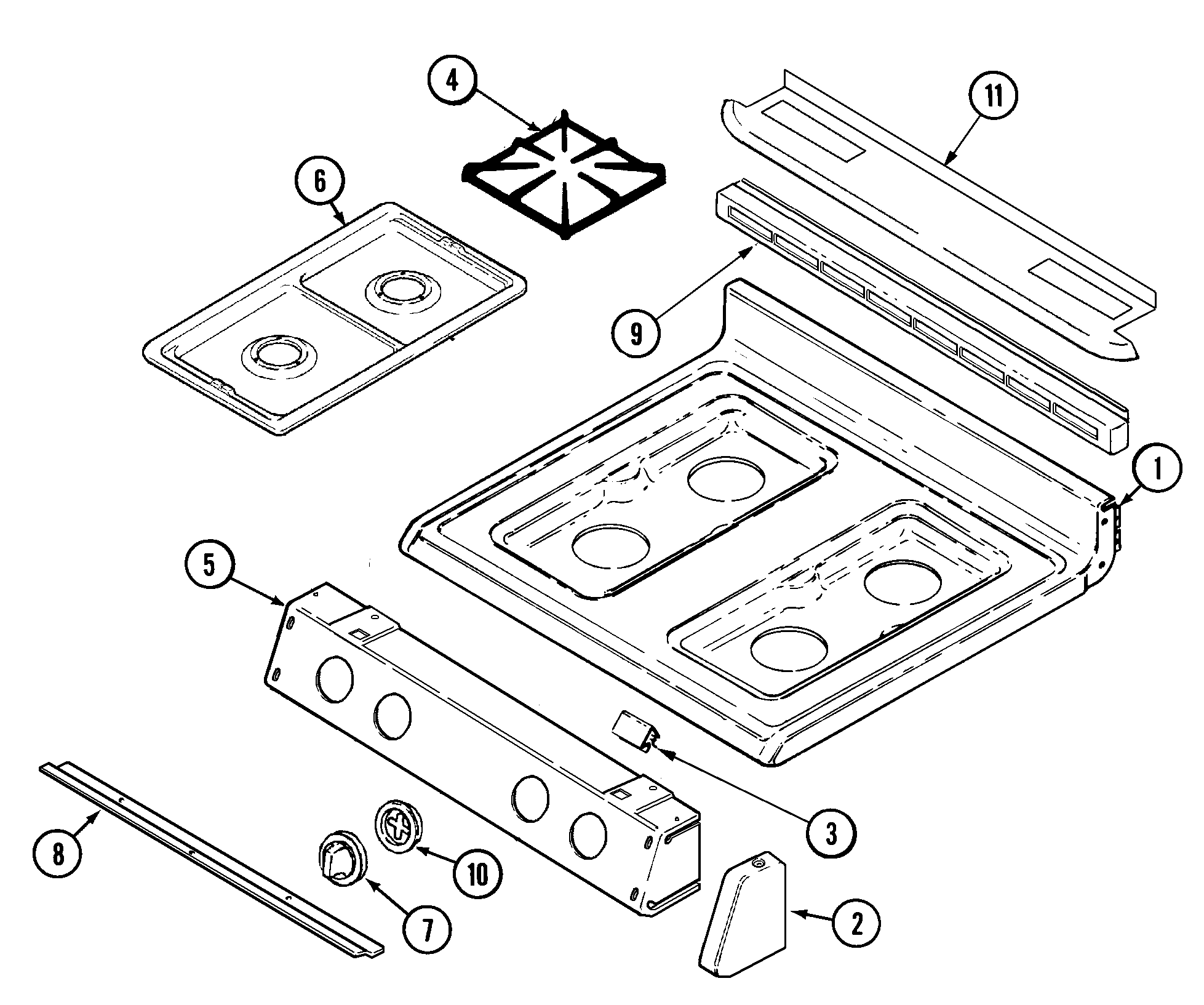 Maytag MGR5880BDQ top assembly diagram
