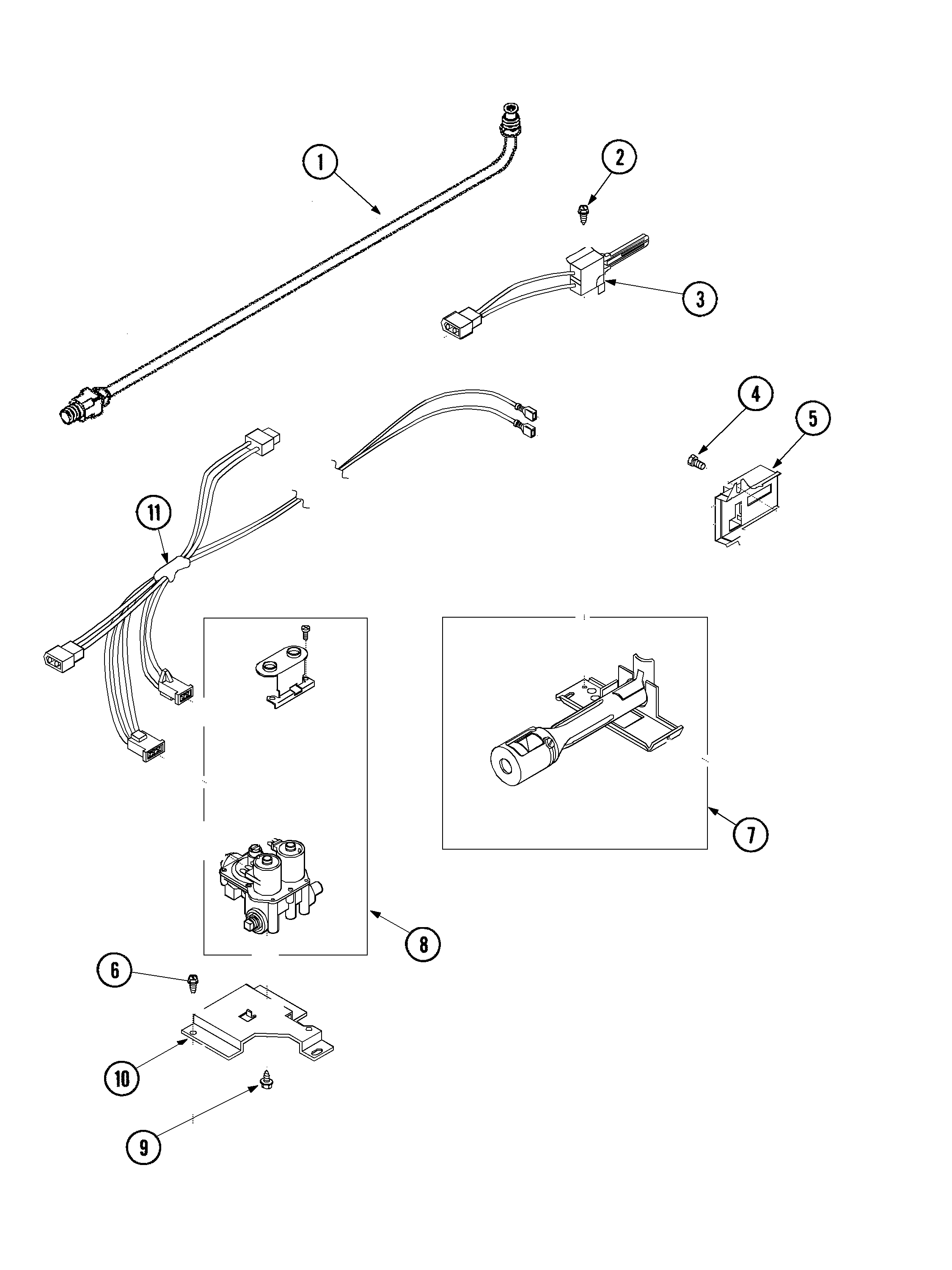 Amana ALG643RBC gas valve & igniter diagram