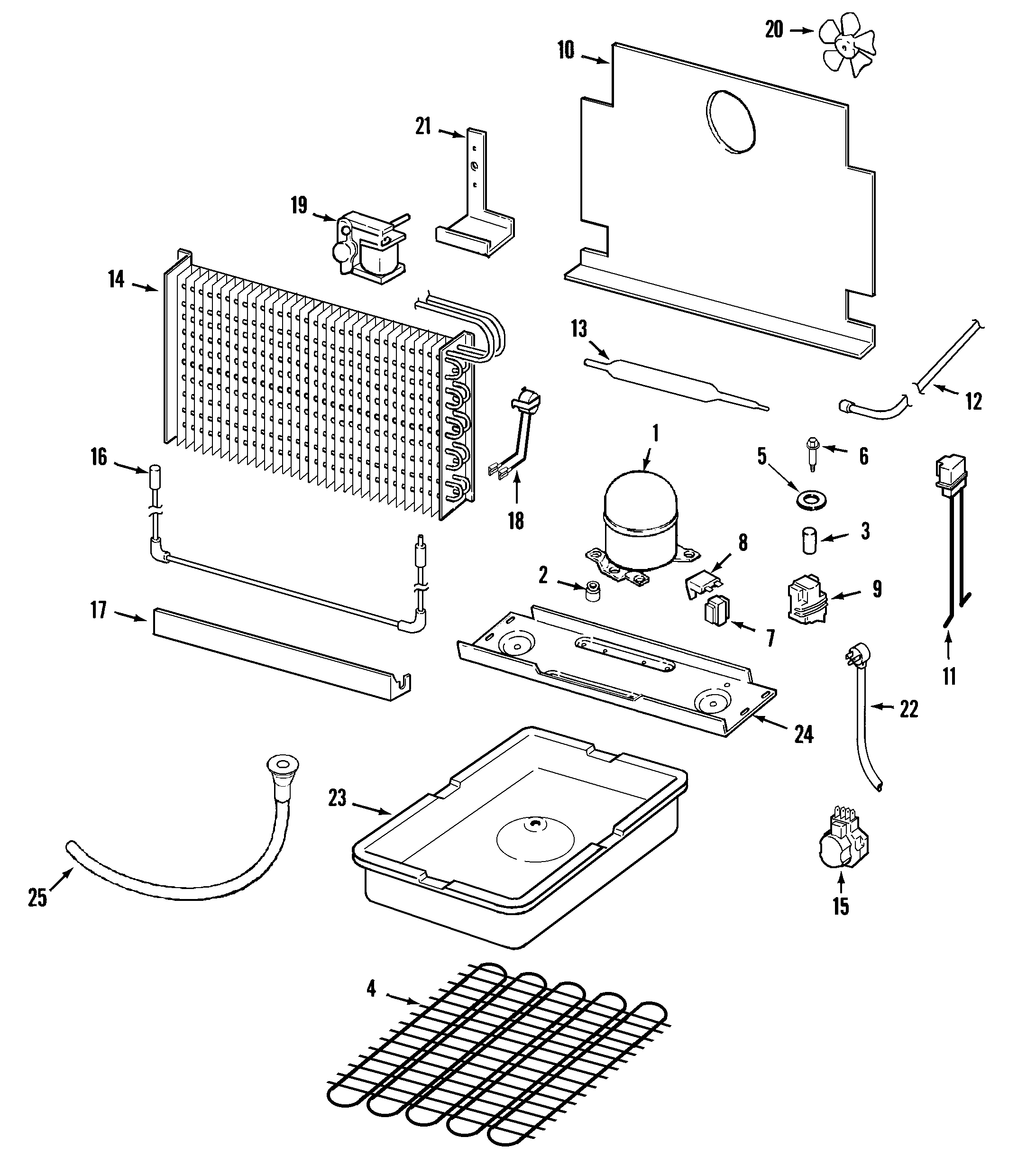 Maytag MQU2057AEW unit compartment & system diagram