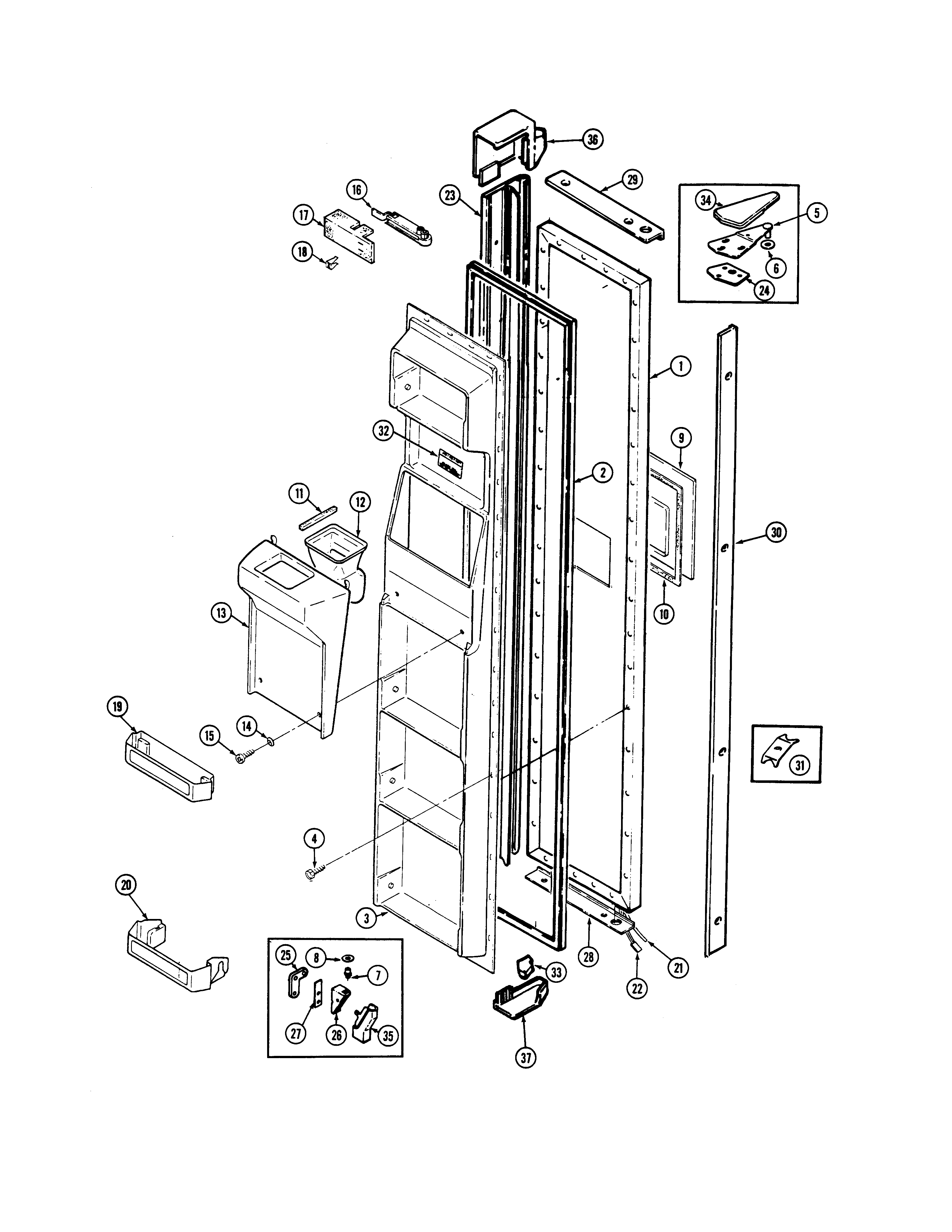 Amana JRSD247W-DQ81A freezer door diagram